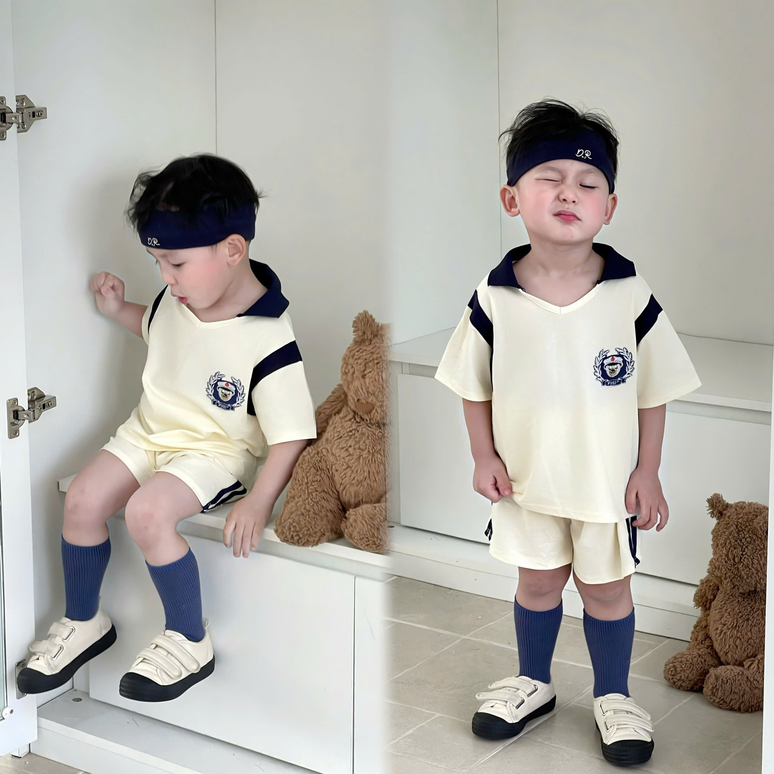 XẢ A178 - SET 2 BỘ BT CỔ BẺ THAN TRẮNG KEM