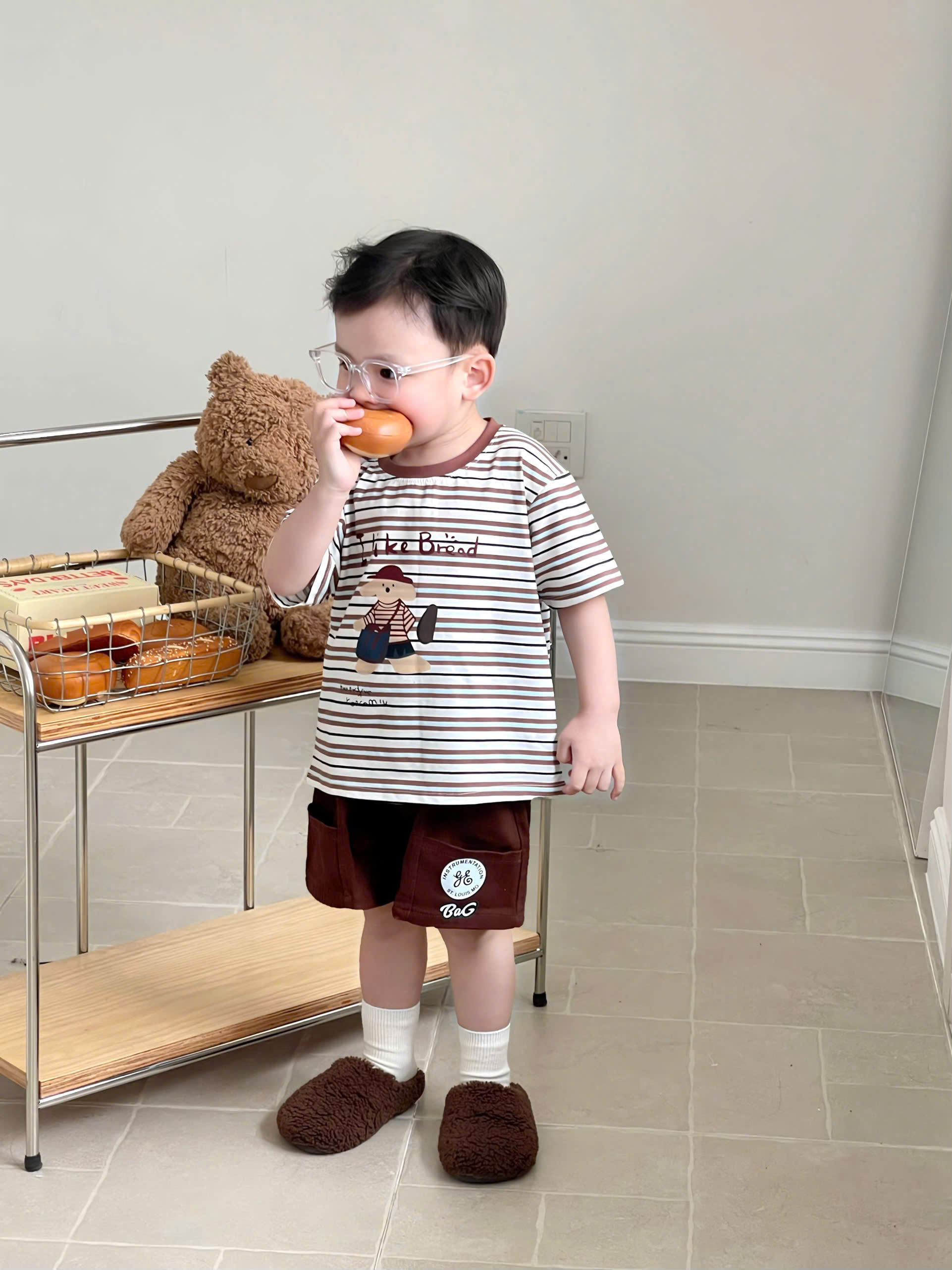 XẢ A187 - SET BỘ I LIKE BREAD TONE NÂU SỌC