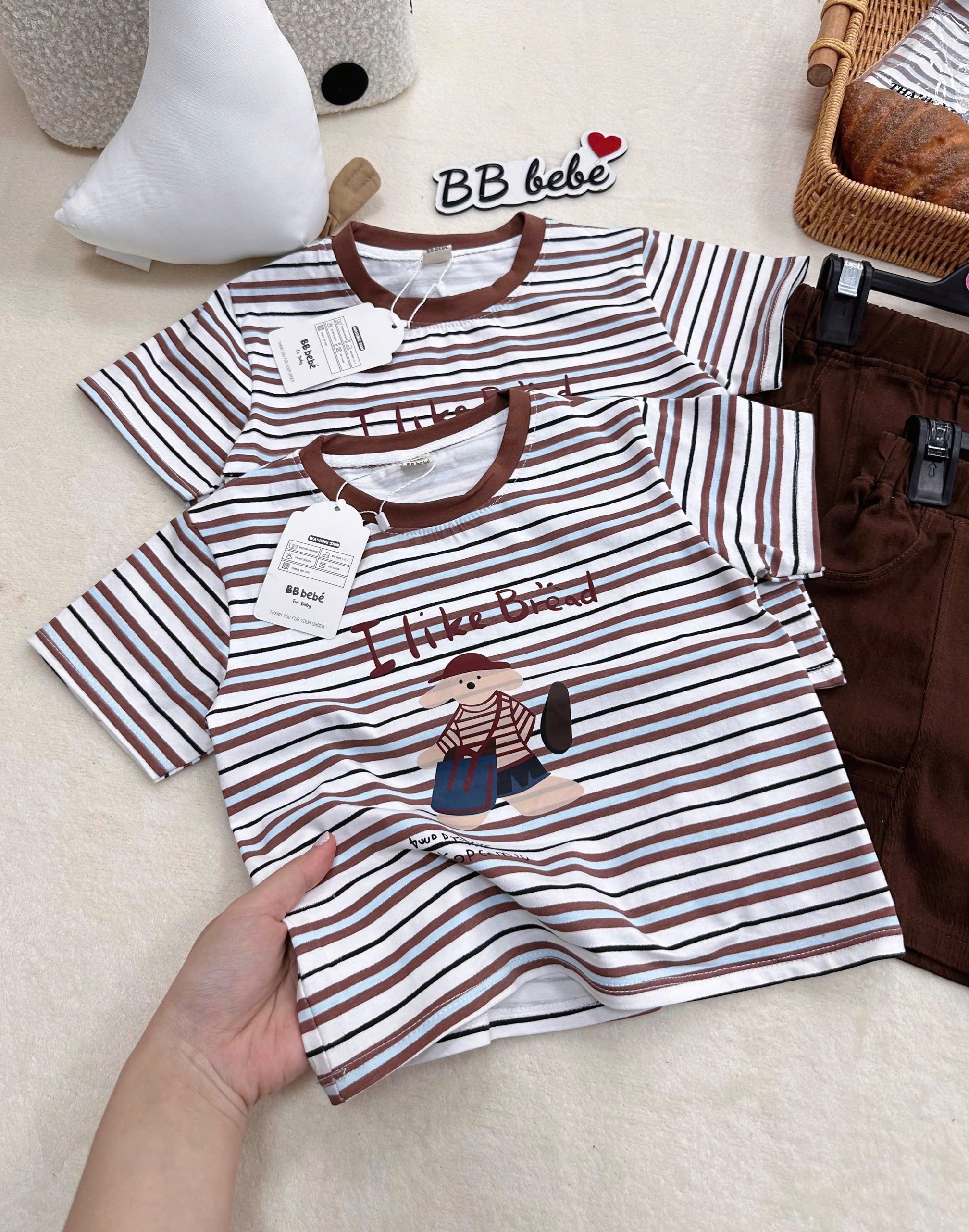XẢ A187 - SET BỘ I LIKE BREAD TONE NÂU SỌC
