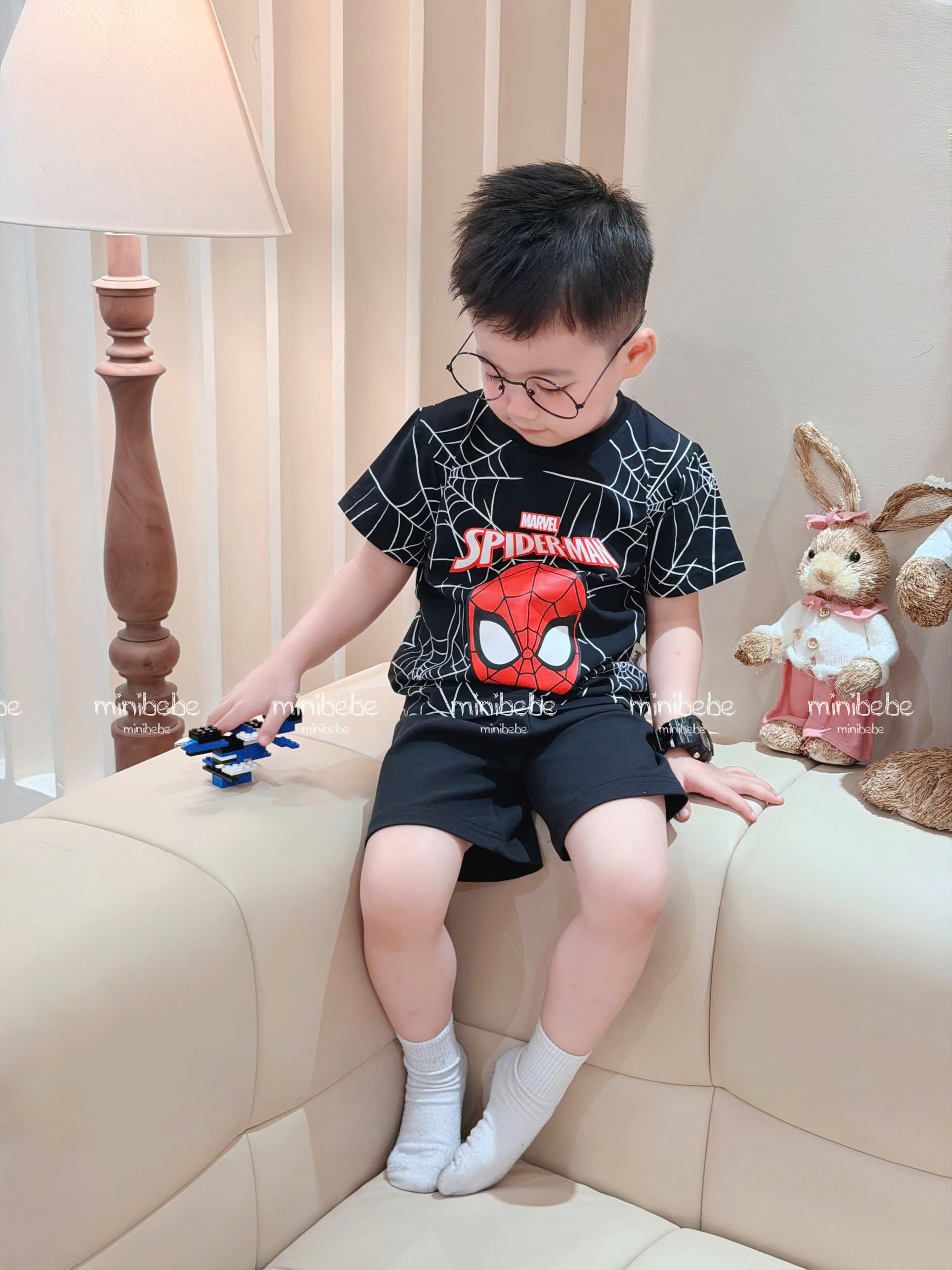 XẢ A189 - SET 2 BỘ SPIDERMEN TRẮNG ĐEN