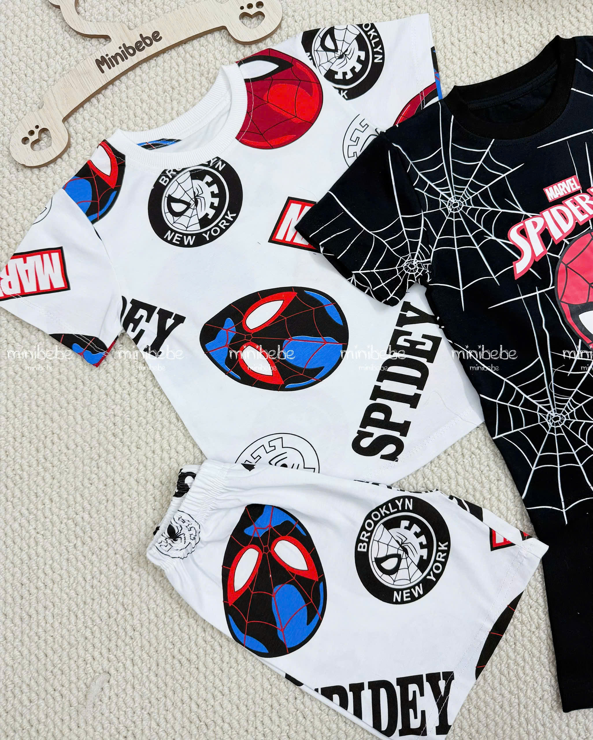 XẢ A189 - SET 2 BỘ SPIDERMEN TRẮNG ĐEN