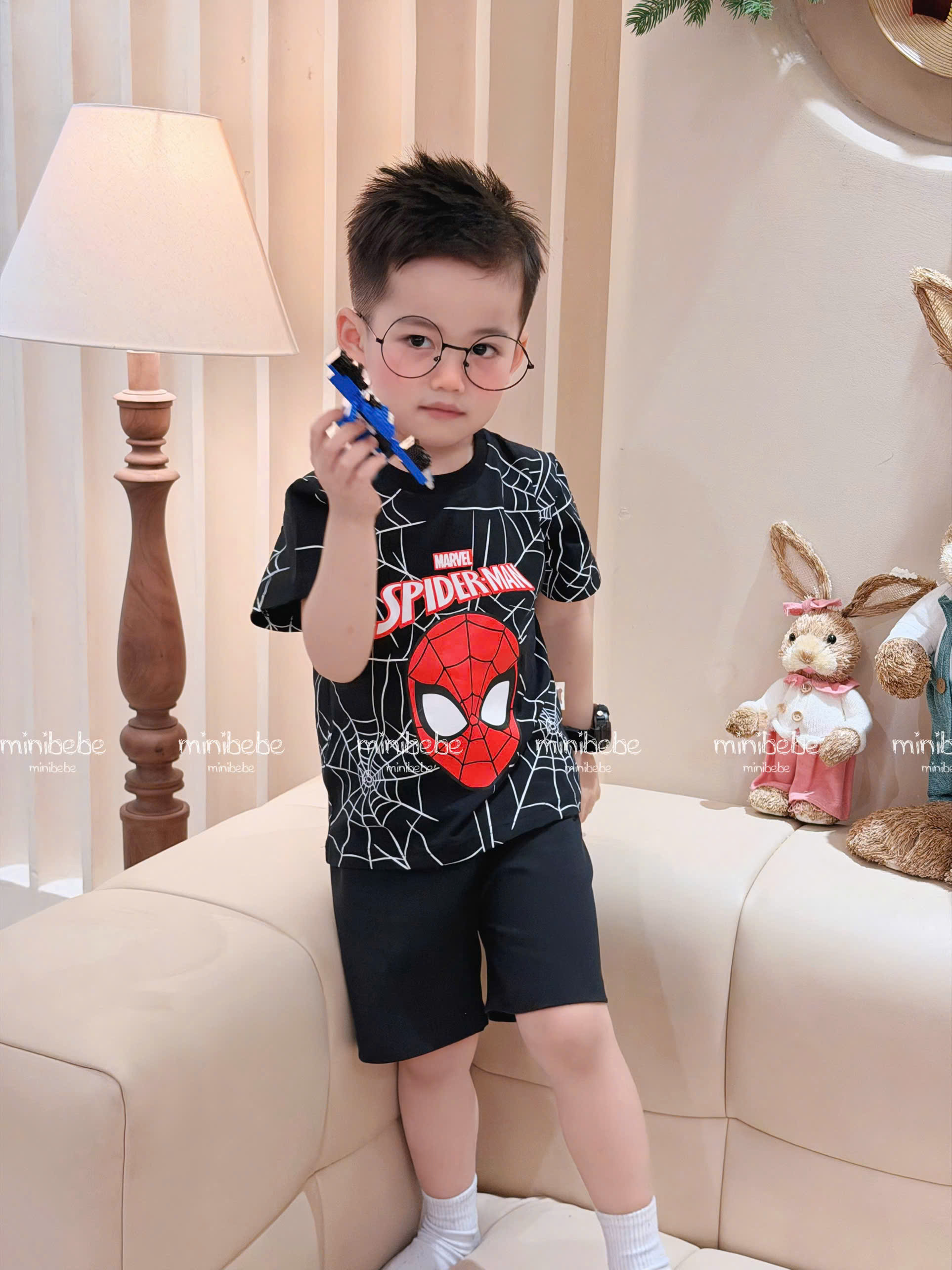 XẢ A189 - SET 2 BỘ SPIDERMEN TRẮNG ĐEN