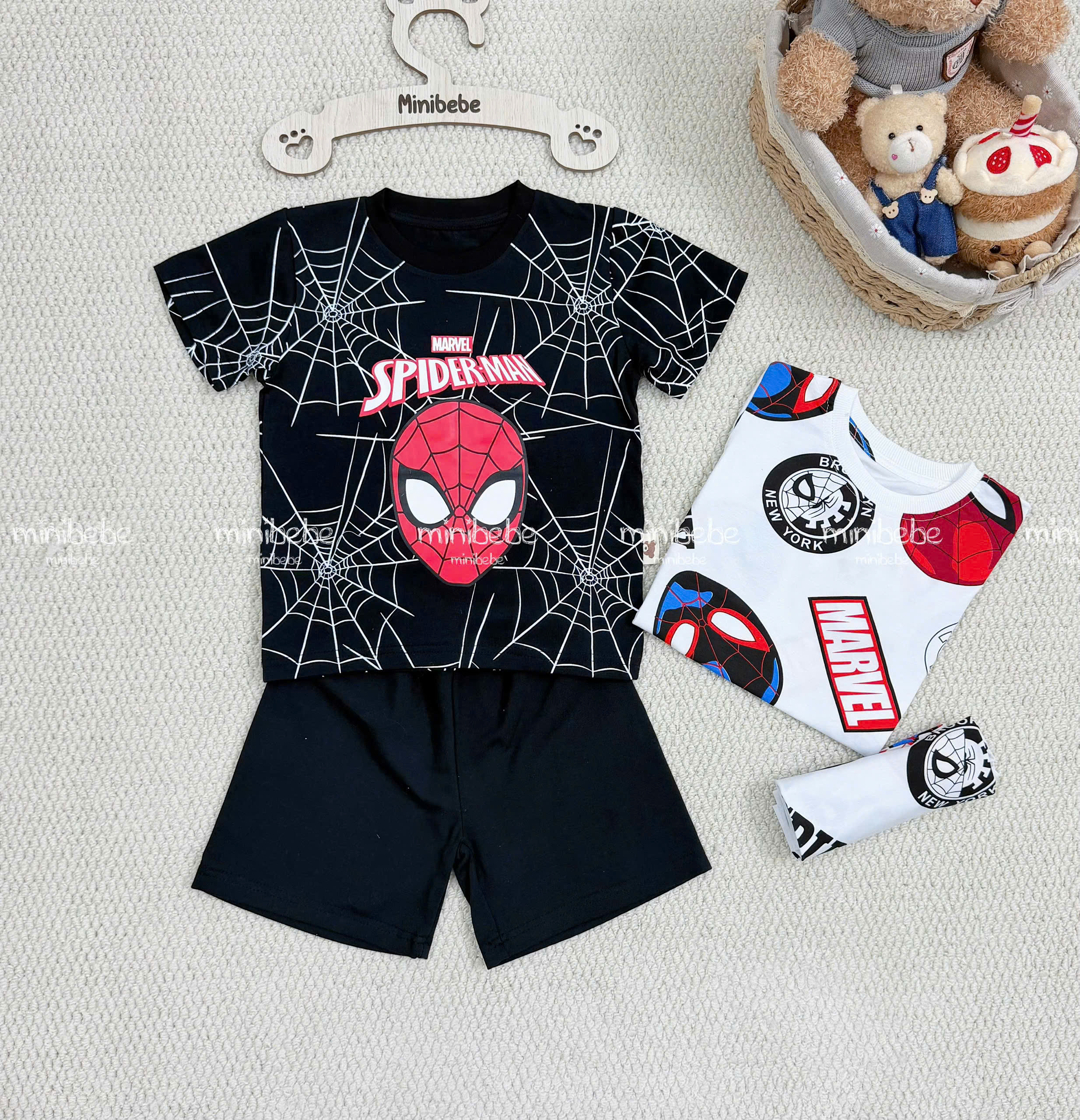 XẢ A189 - SET 2 BỘ SPIDERMEN TRẮNG ĐEN
