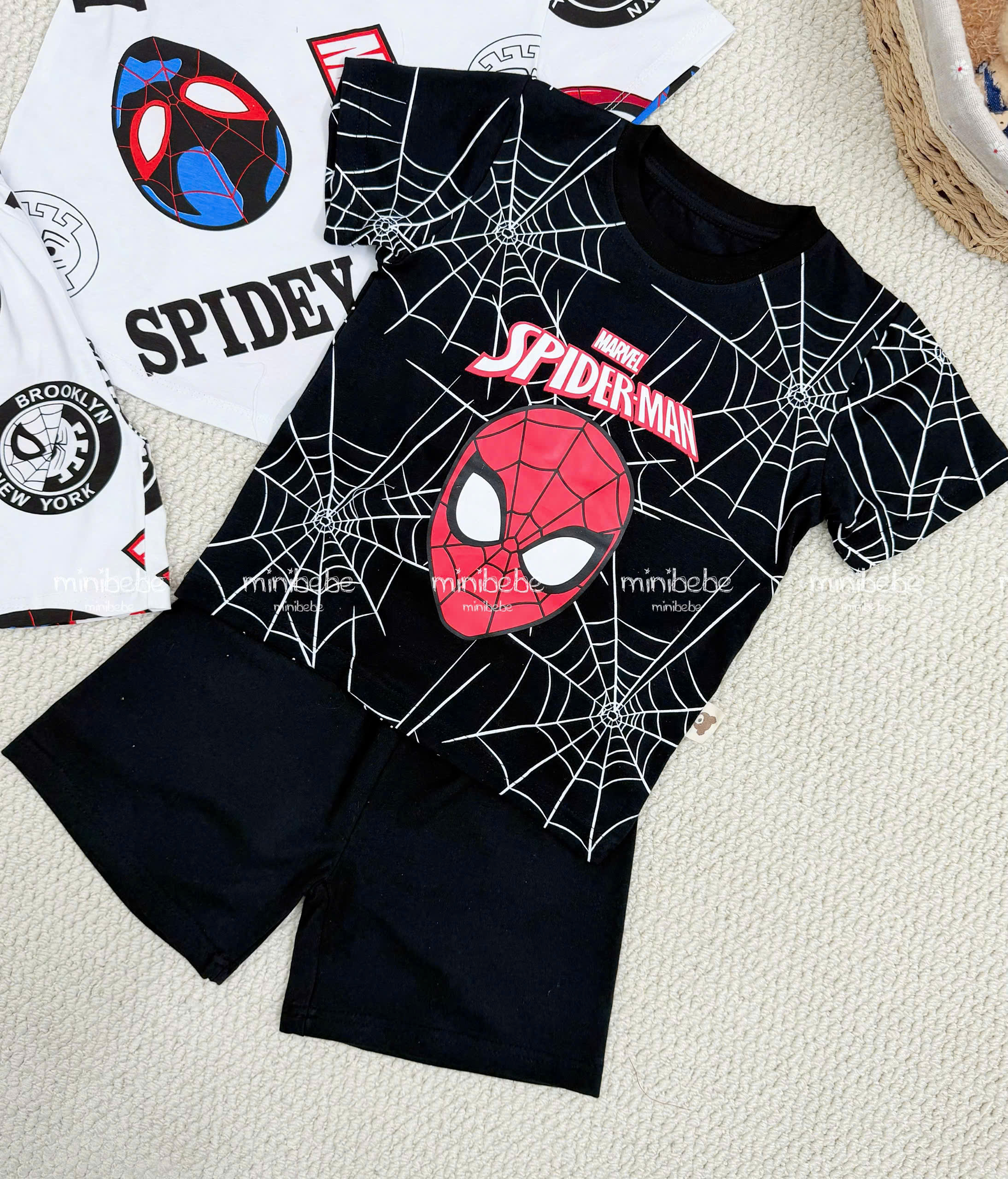 XẢ A189 - SET 2 BỘ SPIDERMEN TRẮNG ĐEN
