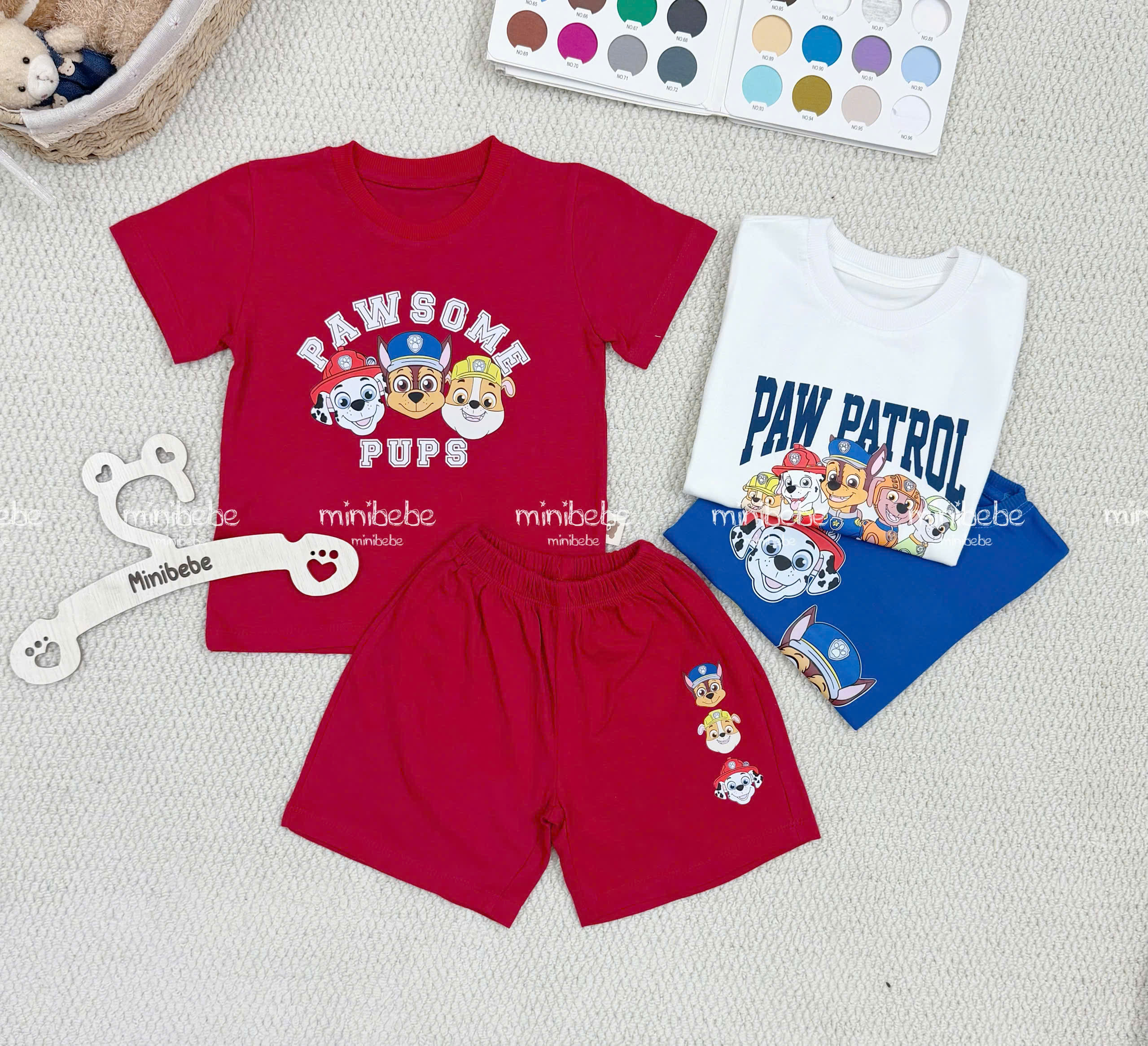 XẢ A197 - SET 3 BỘ CHÓ CỨU HỘ XANH ĐỎ TRẮNG