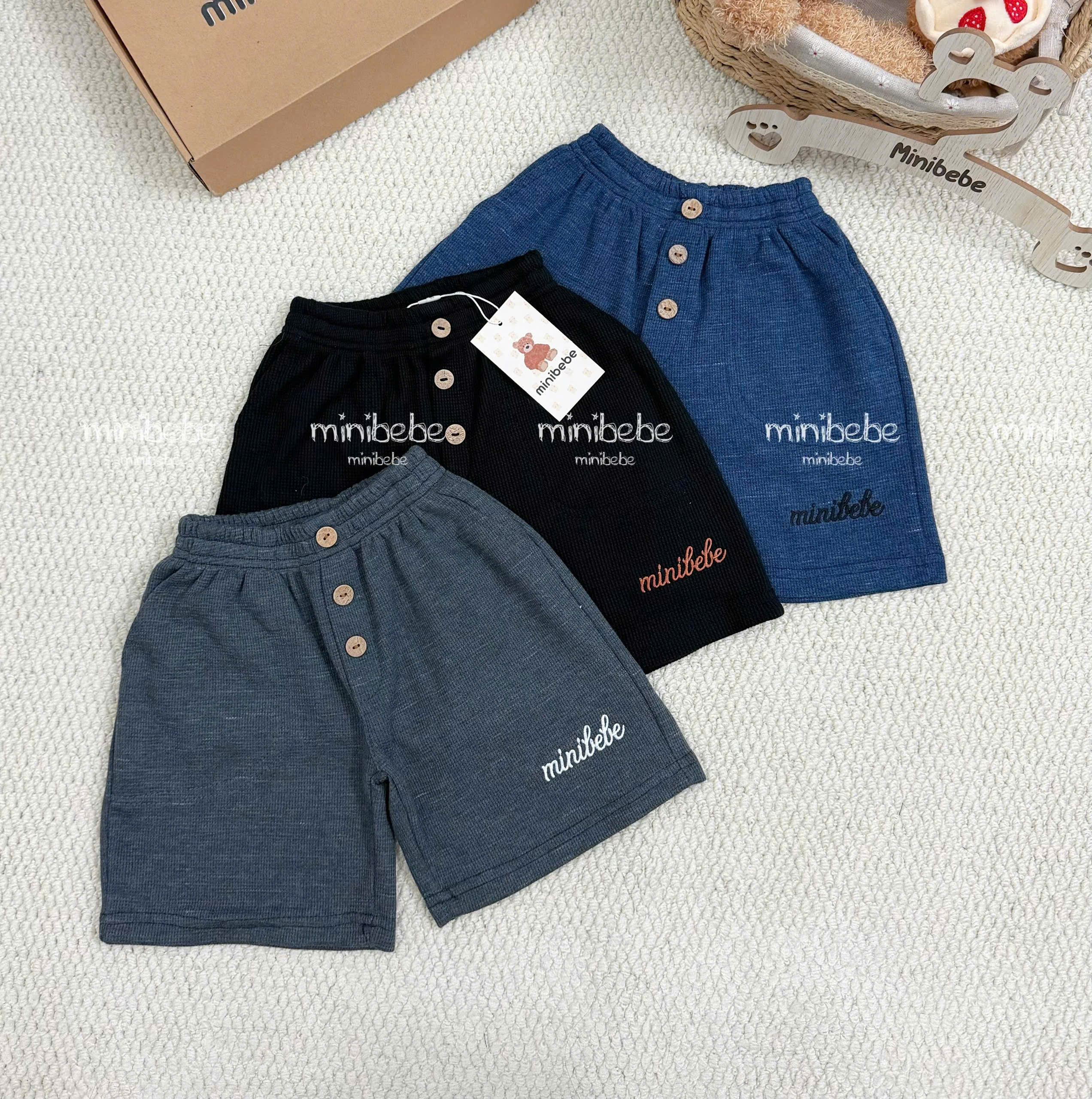 XẢ A198 - SET 3 QUẦN TỔ ONG XÁM ĐEN XANH