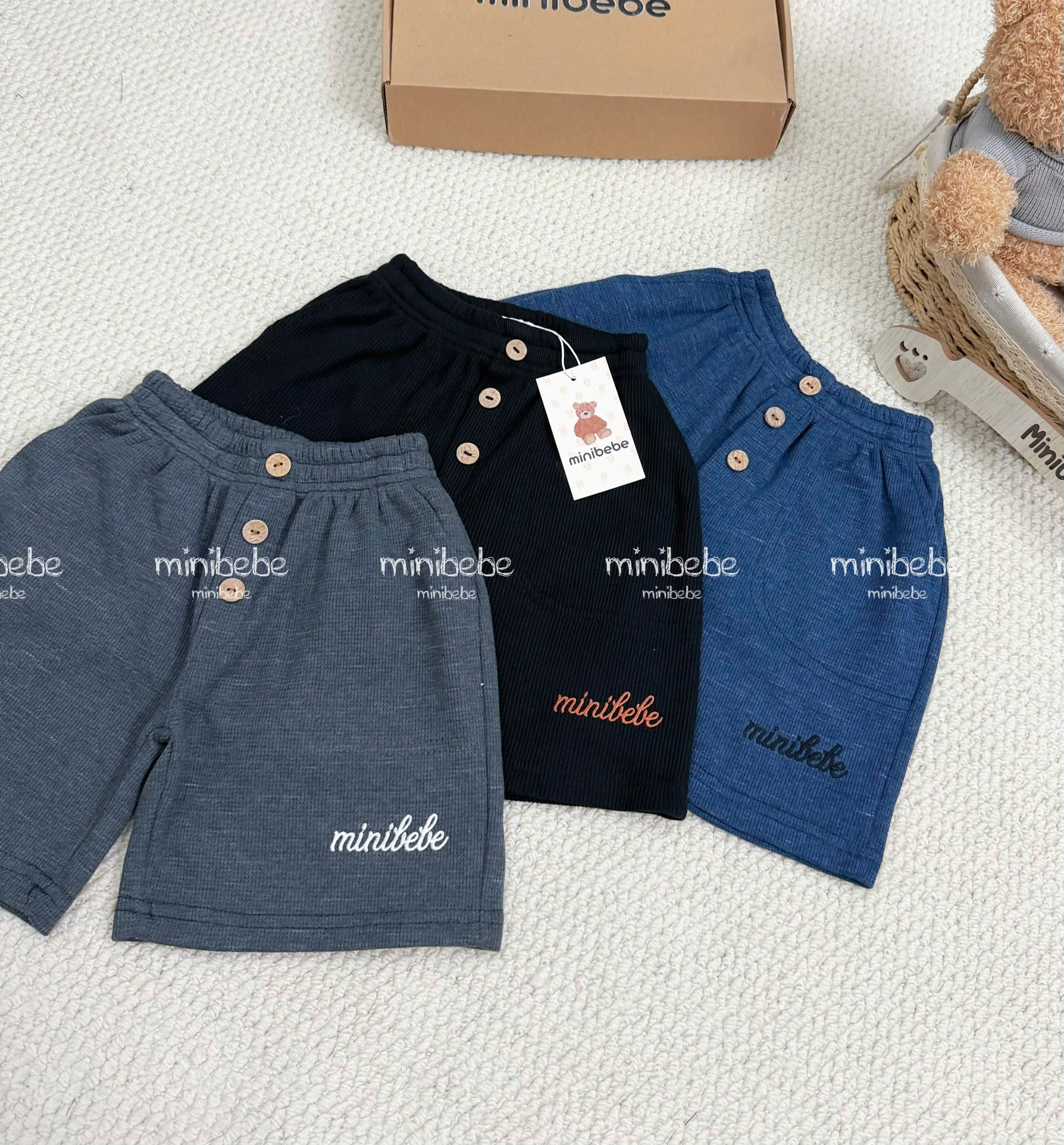 XẢ A198 - SET 3 QUẦN TỔ ONG XÁM ĐEN XANH