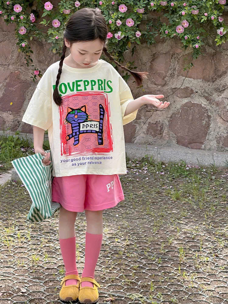 XẢ A199 - SET BỘ MÈO LOVEPPRIS TRẮNG QUẦN HỒNG SIZE NHỠ