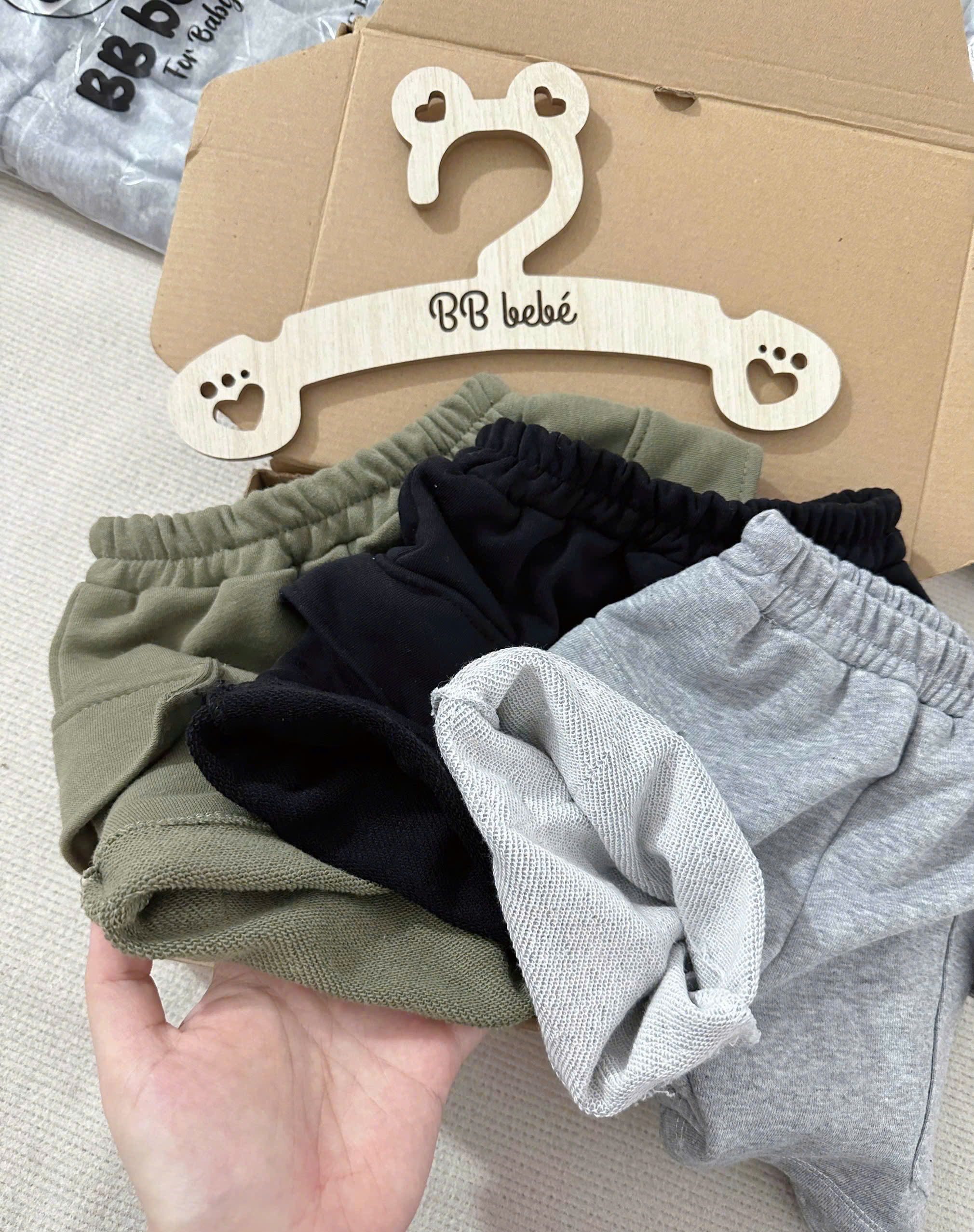 XẢ A200 - SET 3 QUẦN TÚI HỘP CHÂN CUA GHI ĐEN RÊU