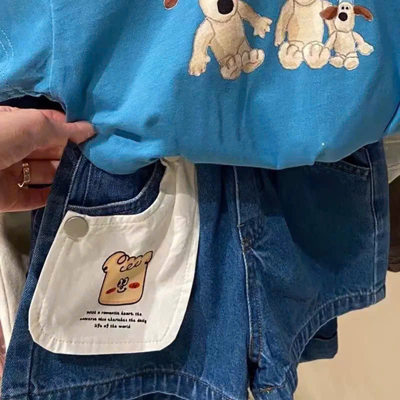 XẢ A202 - BỘ ĐÙI IN CÚN XANH QUẦN JEAN