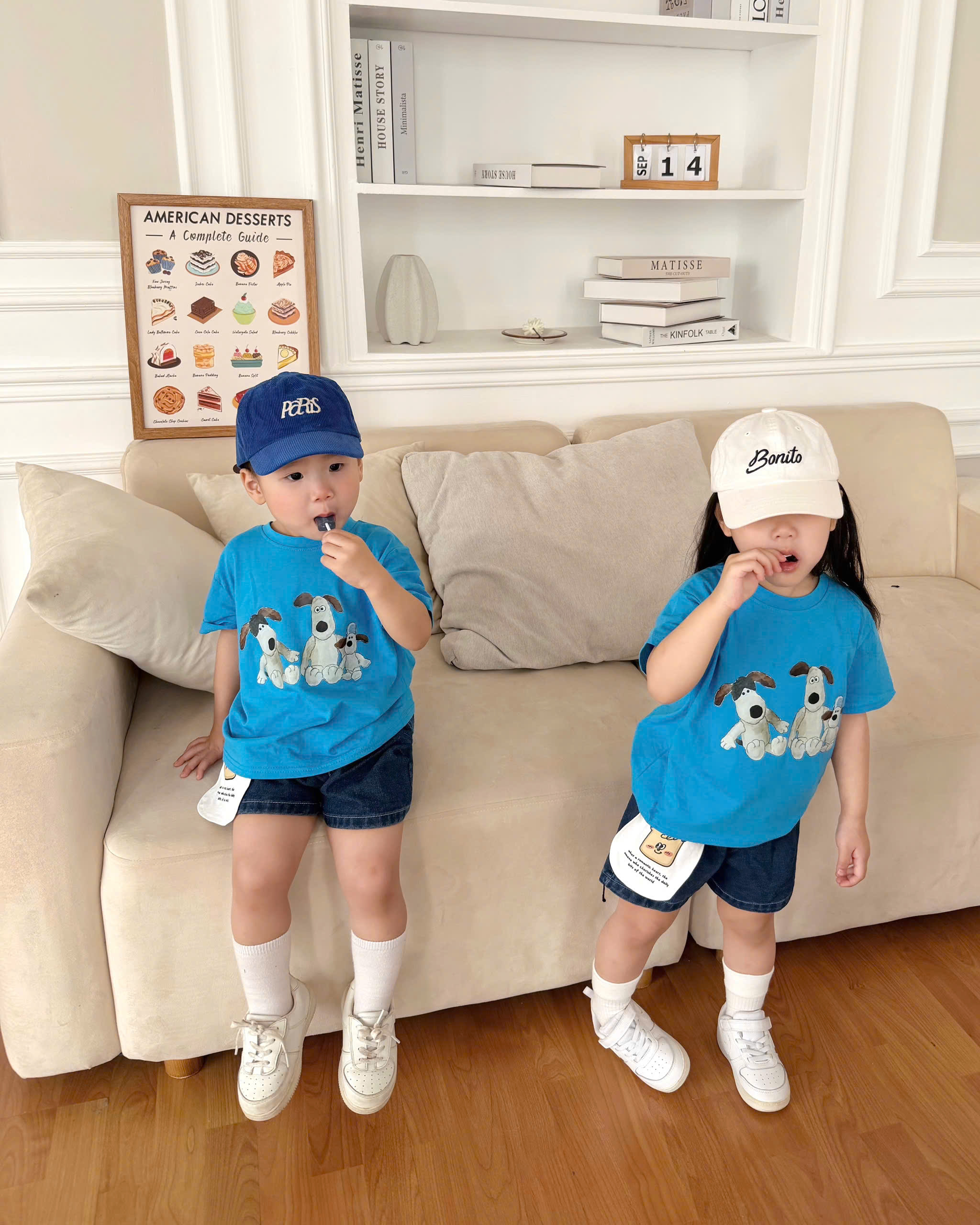 XẢ A202 - BỘ ĐÙI IN CÚN XANH QUẦN JEAN