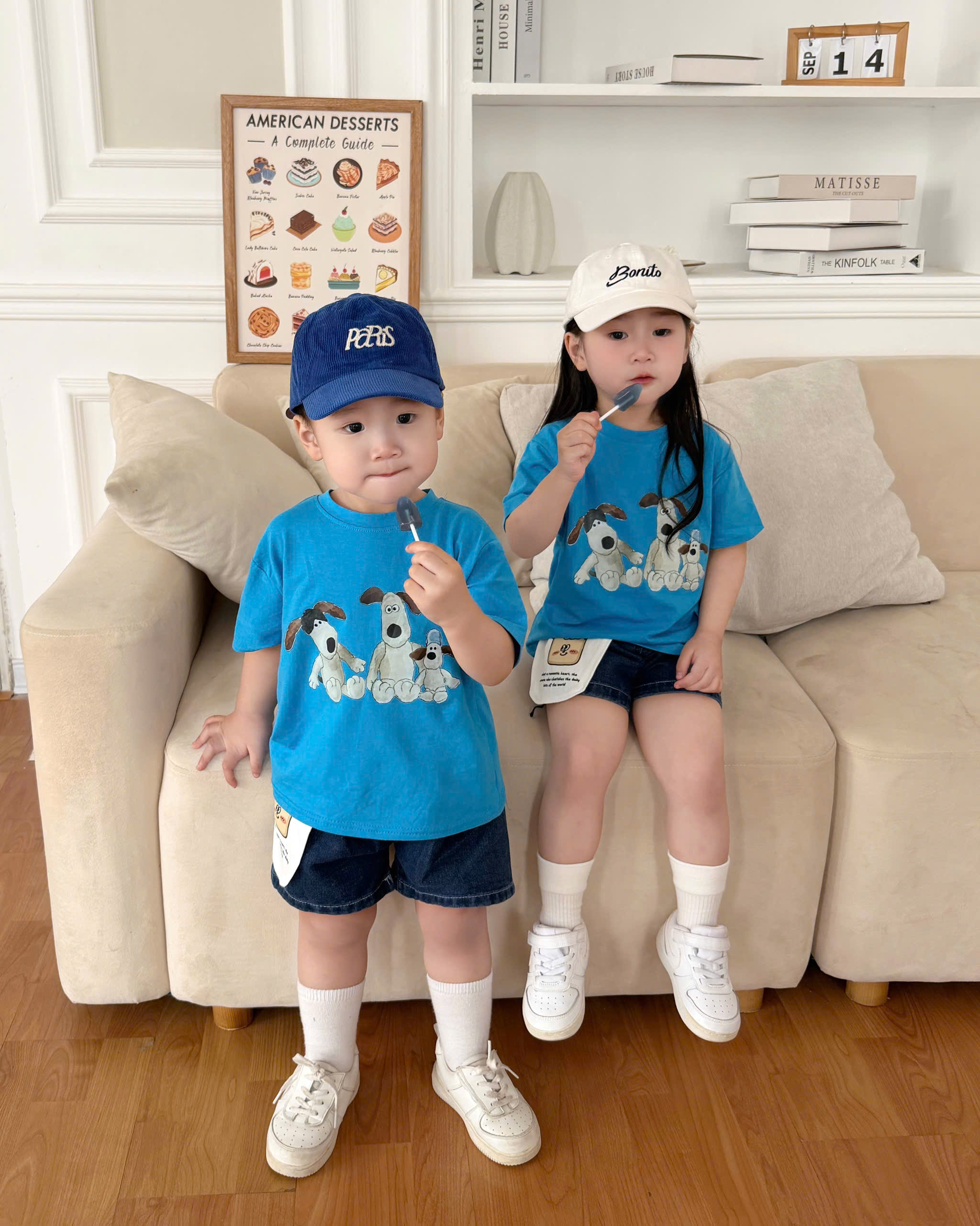 XẢ A202 - BỘ ĐÙI IN CÚN XANH QUẦN JEAN