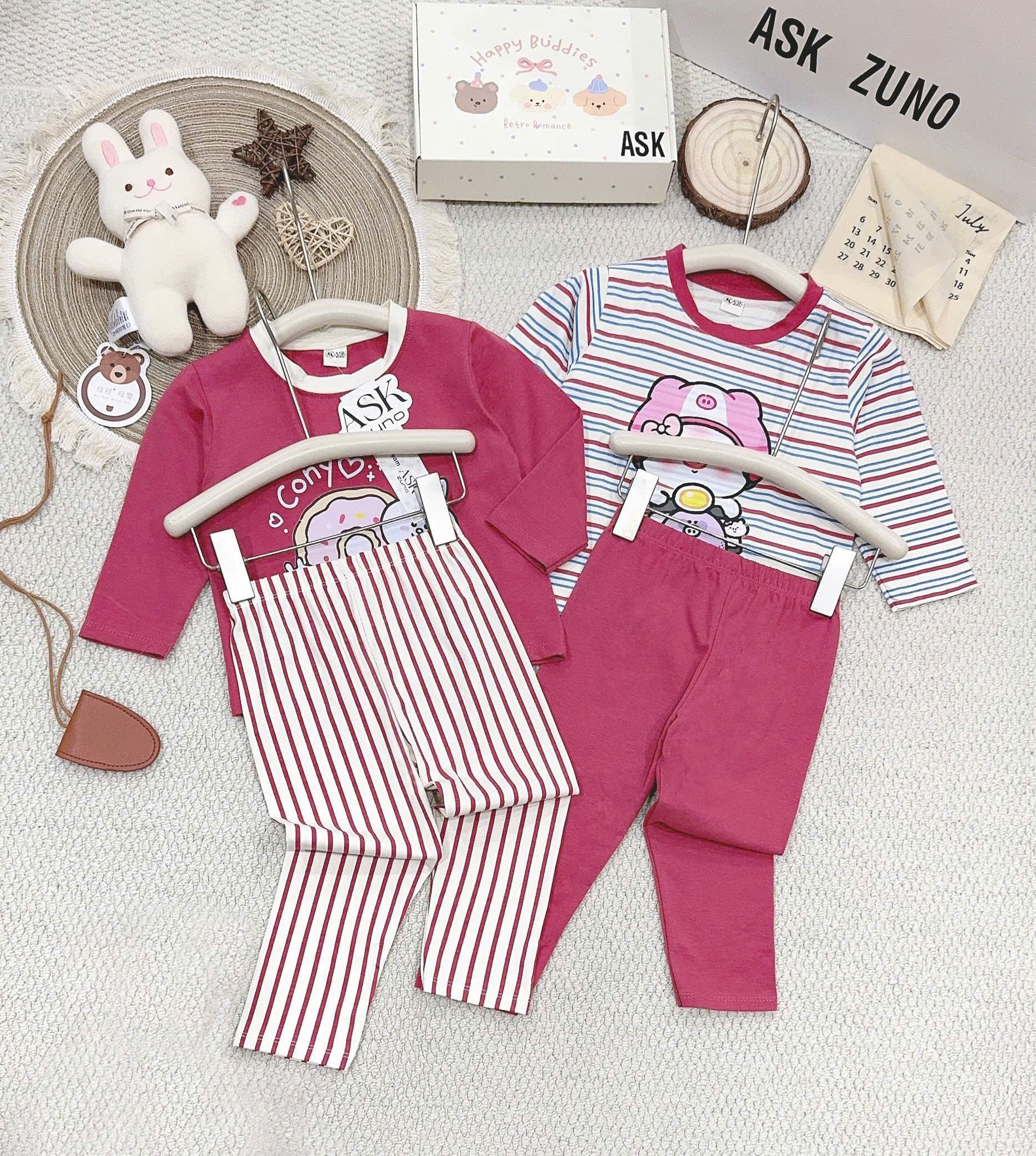 A202 - SET 2 BỘ CONY HỒNG KẺ