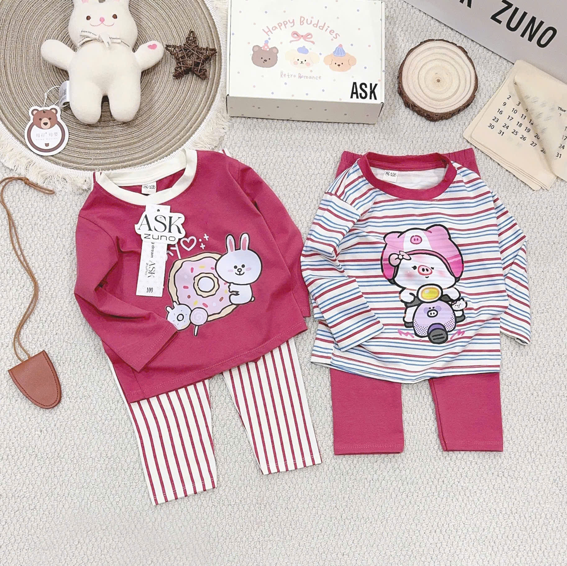 A202 - SET 2 BỘ CONY HỒNG KẺ