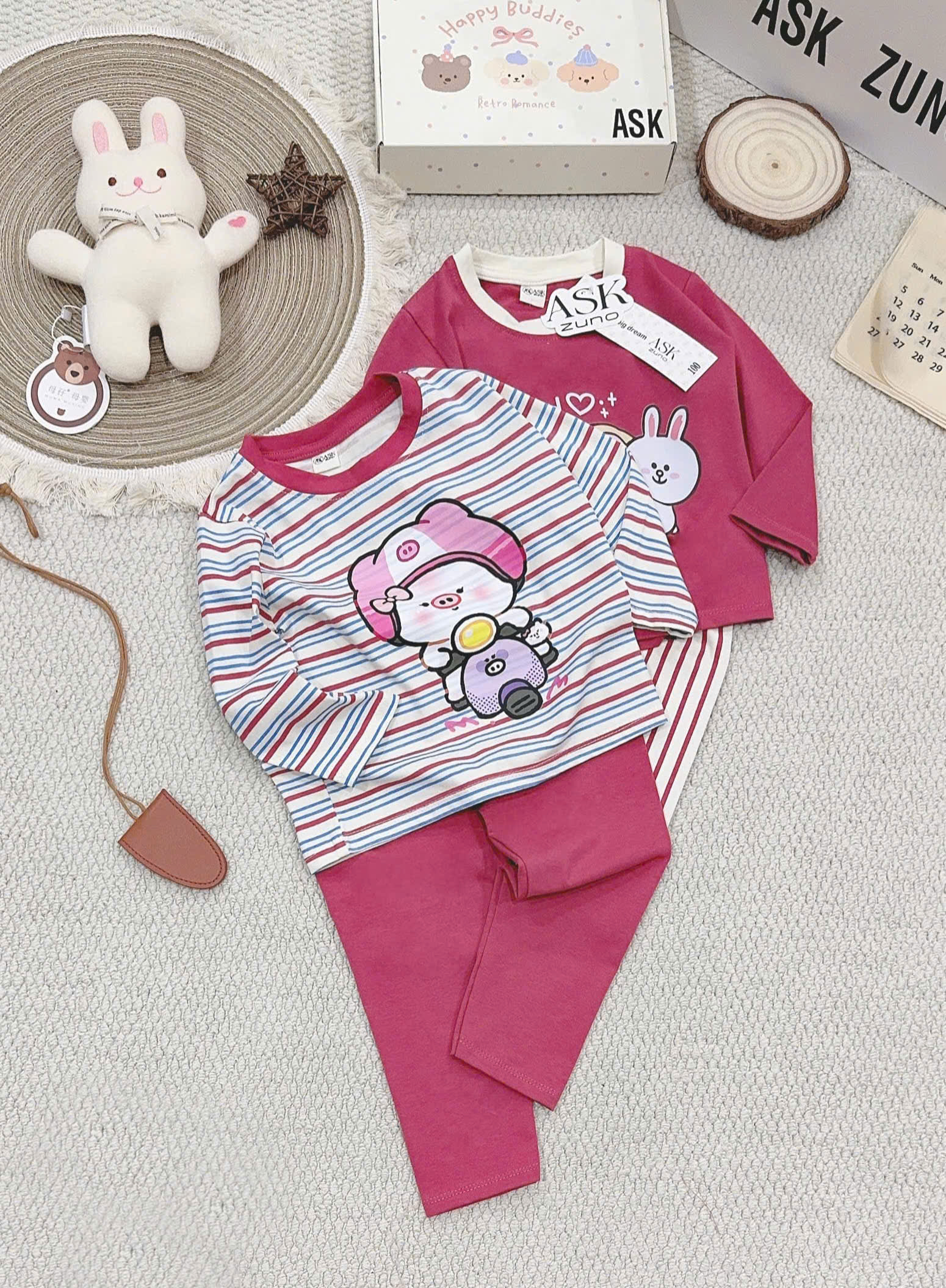 A202 - SET 2 BỘ CONY HỒNG KẺ