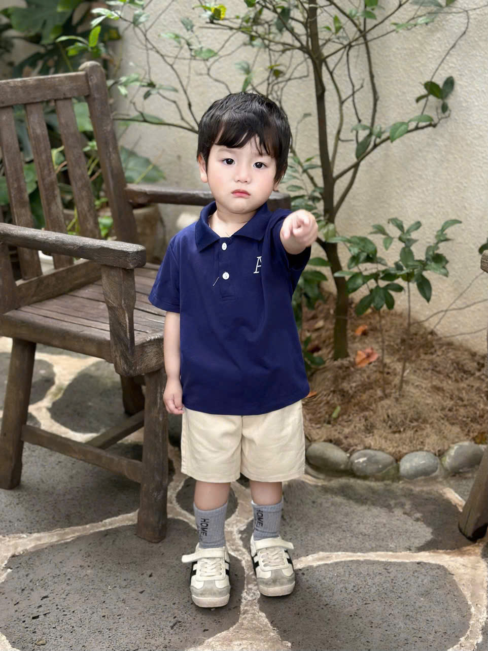 A207 - SET ÁO POLO THAN CHỮ A QUẦN KAKI KÈM MŨ