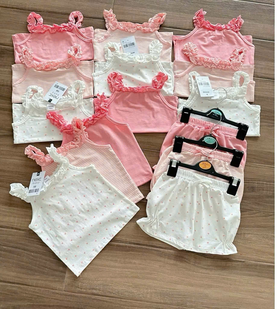 XẢ A219 - SET 3 BỘ 2 DÂY BÈO NGỰC TONE HỒNG TRẮNG