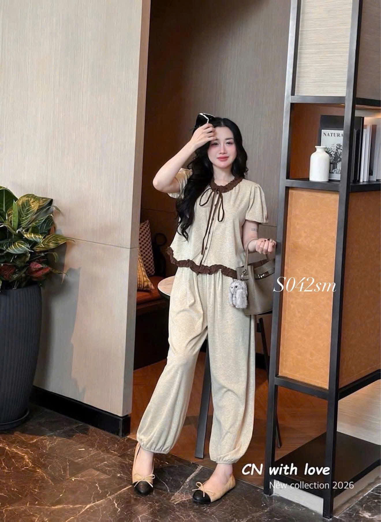 XẢ A249 - SET BỘ NỮ VIỀN BÈO BO TAY GẤU
