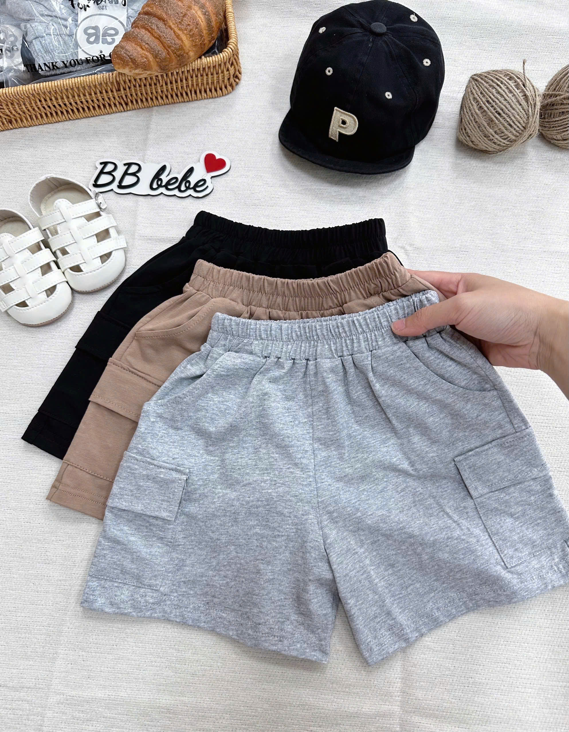XẢ A257 - SET 3 QUẦN TÚI HỘP GHI SÁNG NÂU ĐEN