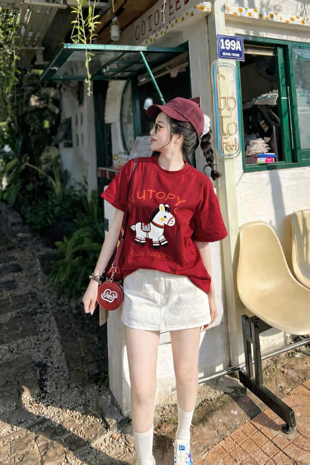 XẢ A282 - ÁO PHÔNG NỮ ĐỎ NGỰA