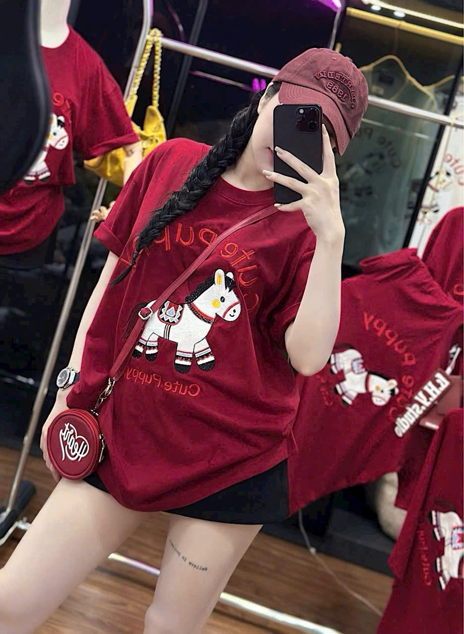 XẢ A282 - ÁO PHÔNG NỮ ĐỎ NGỰA