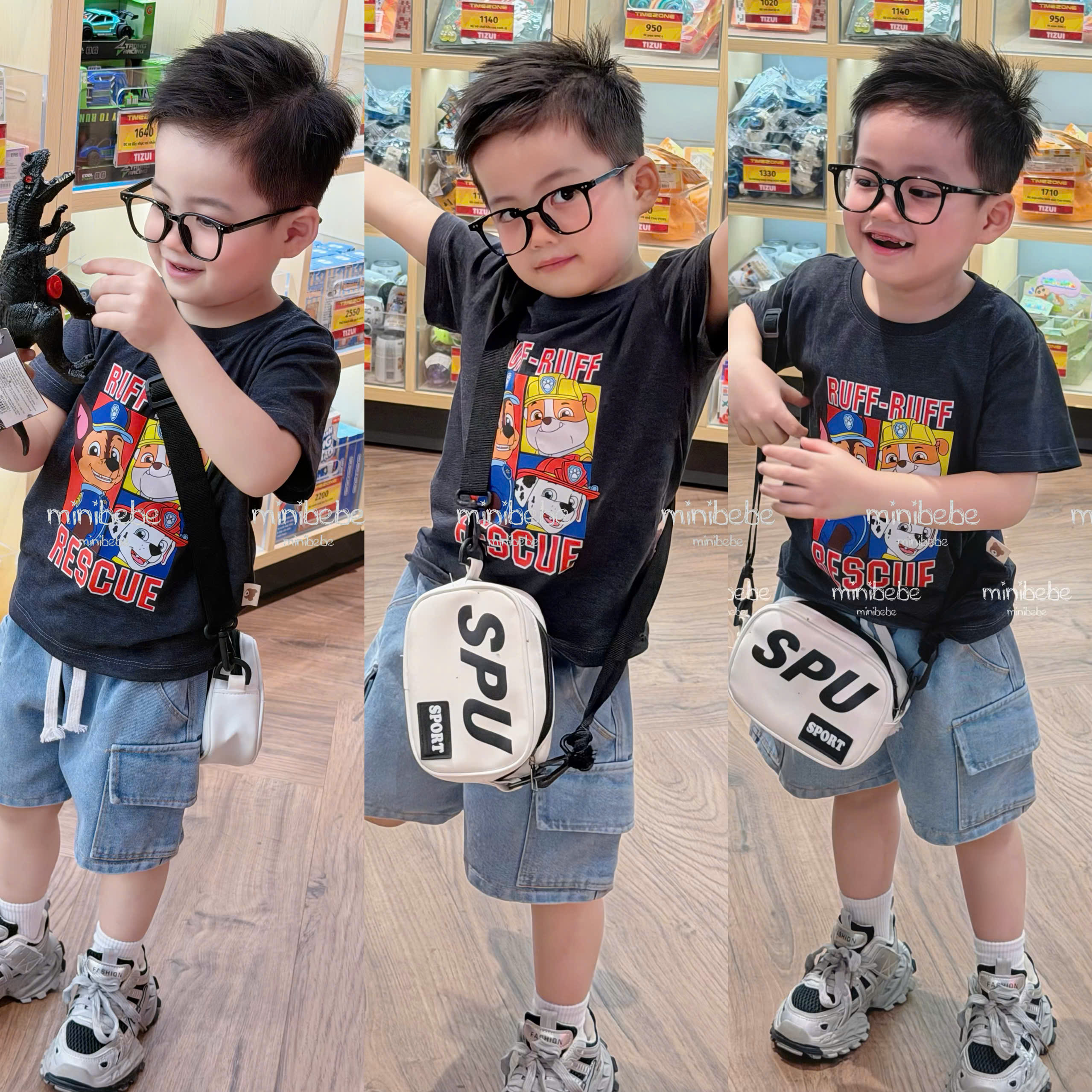 XẢ A286 - SET 3 ÁO CHÓ CỨU HỘ THAN ĐEN ĐỎ
