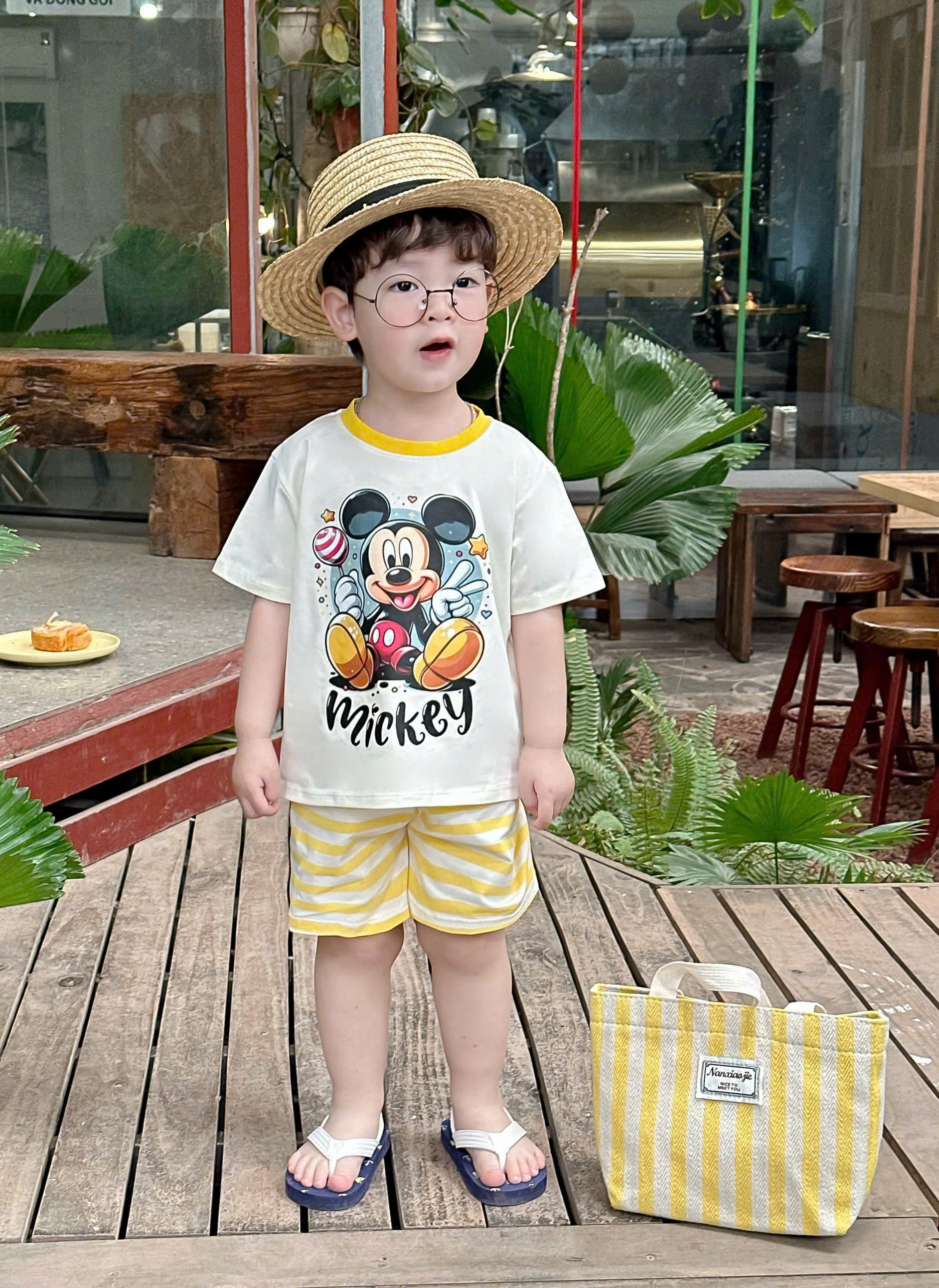 XẢ A319 - SET 3 BỘ MICKEY CỘC TONE VÀNG BT
