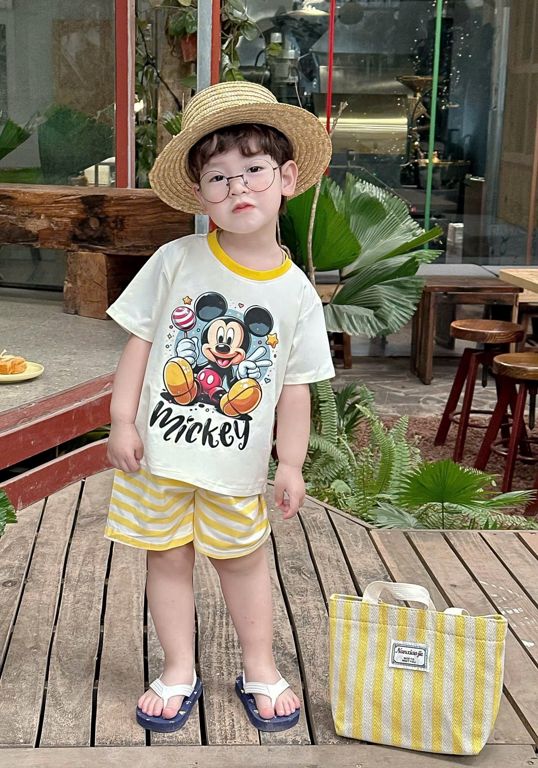 XẢ A319 - SET 3 BỘ MICKEY CỘC TONE VÀNG BT
