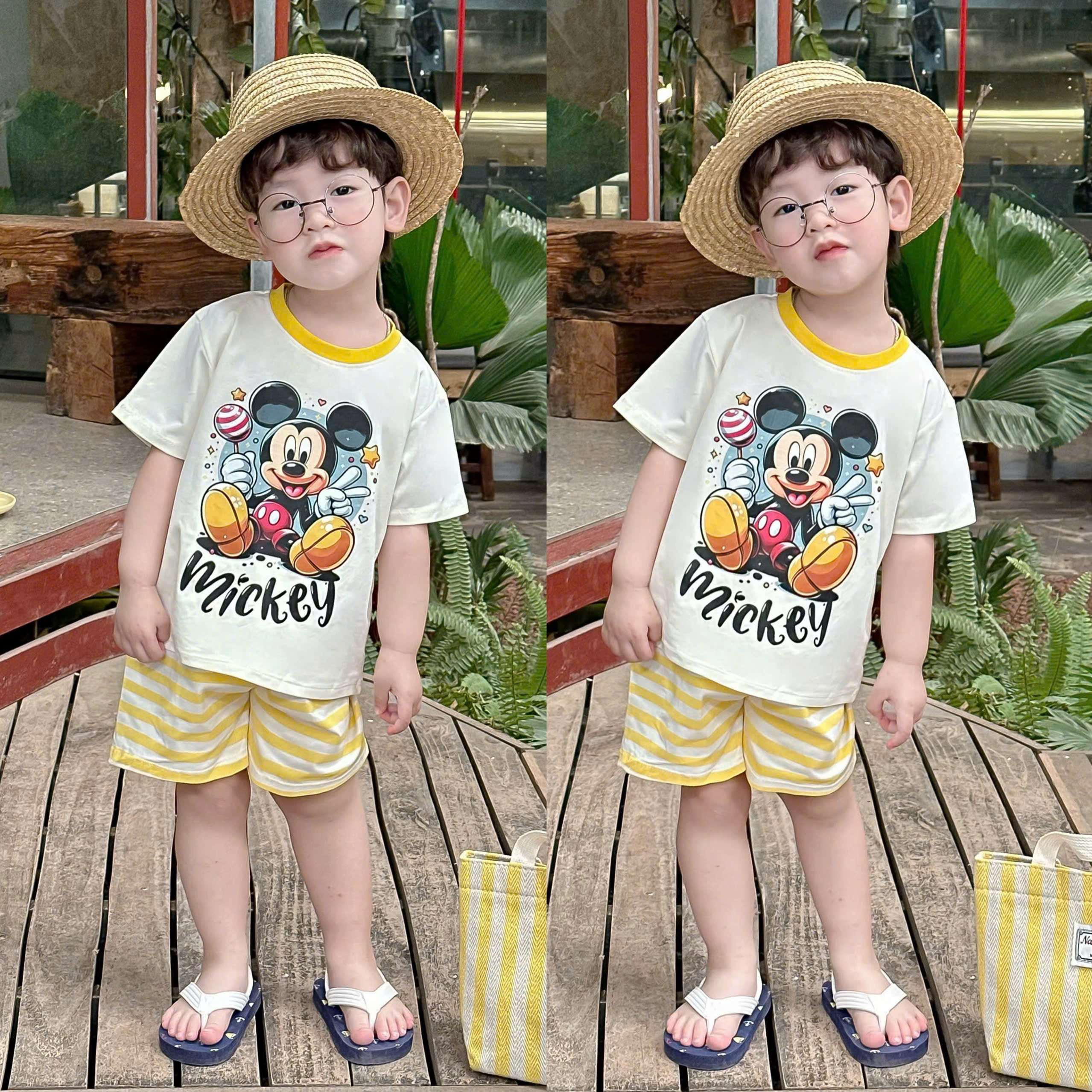 XẢ A319 - SET 3 BỘ MICKEY CỘC TONE VÀNG BT