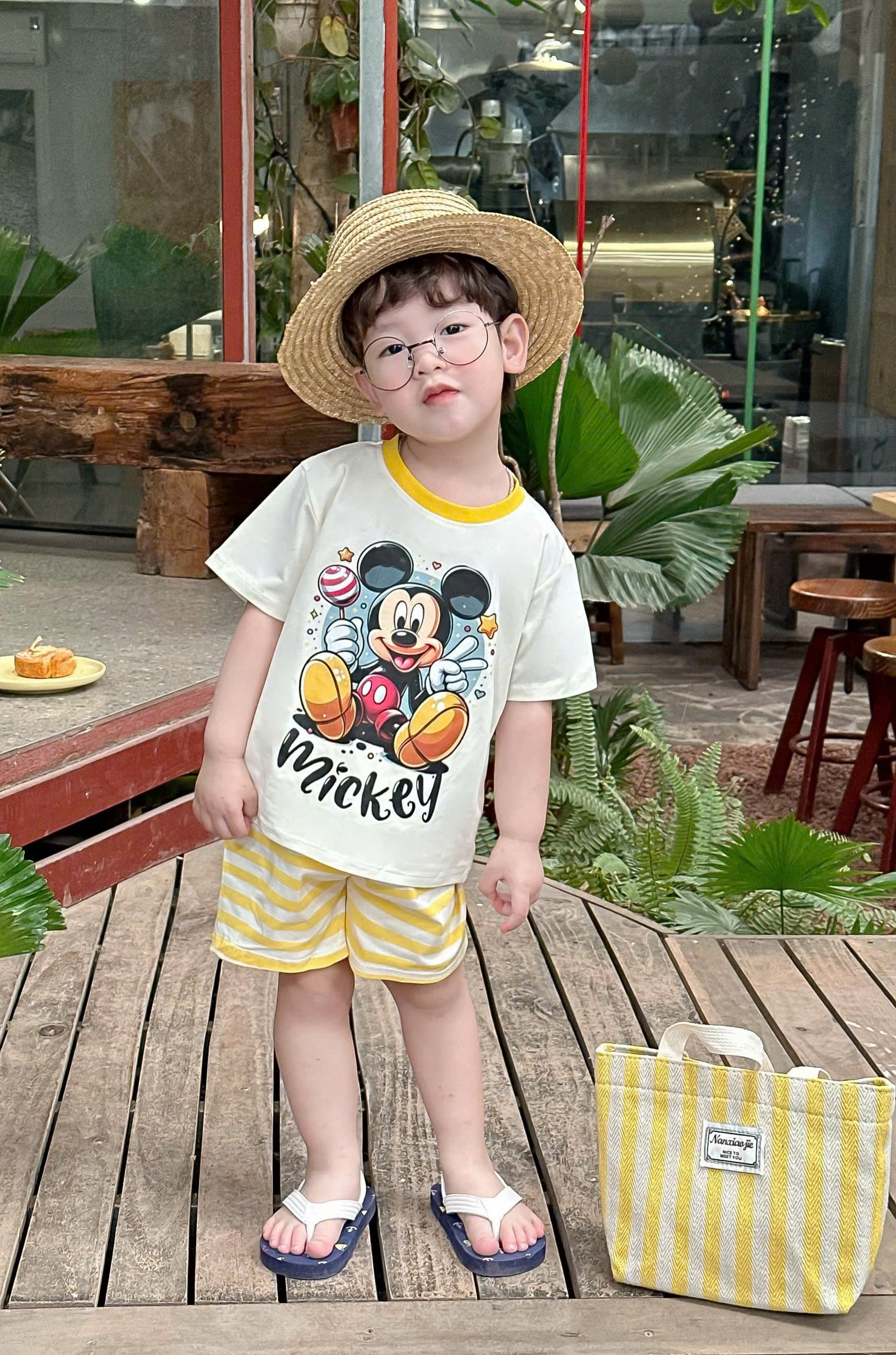 XẢ A319 - SET 3 BỘ MICKEY CỘC TONE VÀNG BT