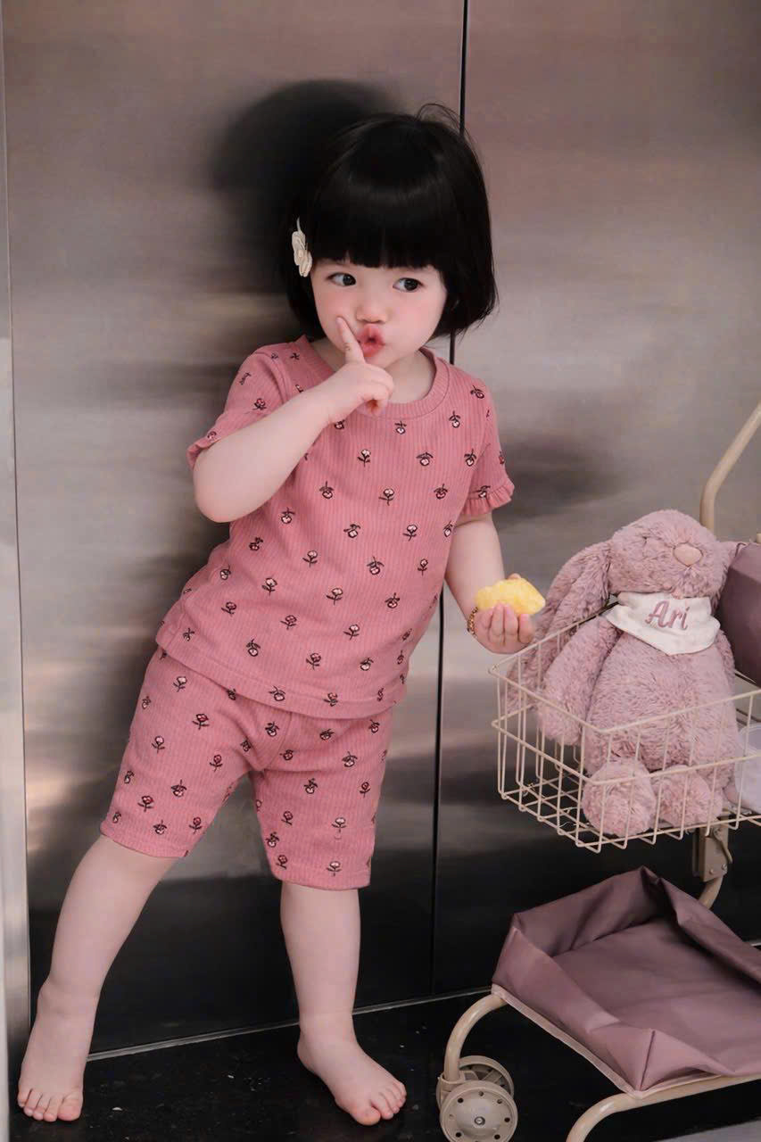 XẢ A327 - SET 2 BỘ HOA NHÍ TRẮNG HỒNG BG SIZE NHỠ