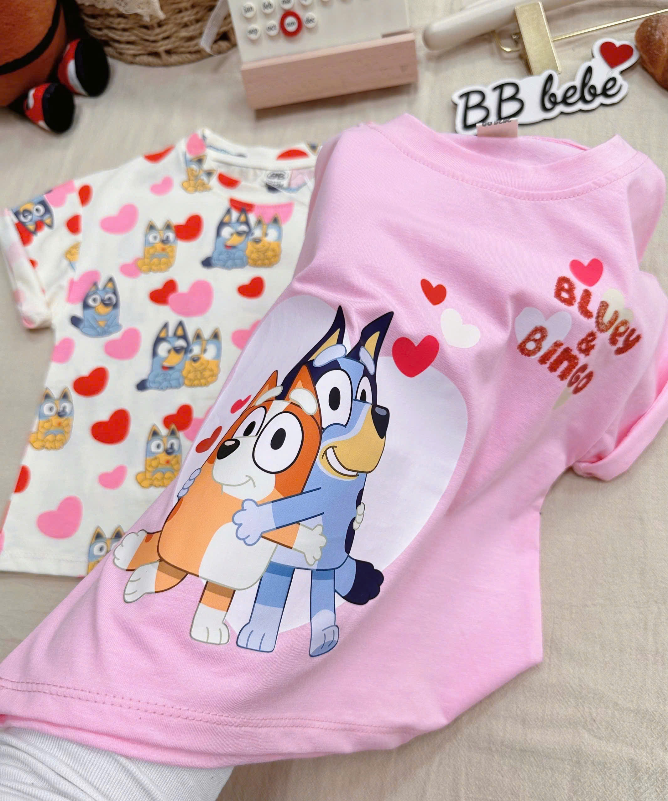 XẢ A362 - SET 2 BỘ BLUEY HỒNG TRÁI TIM