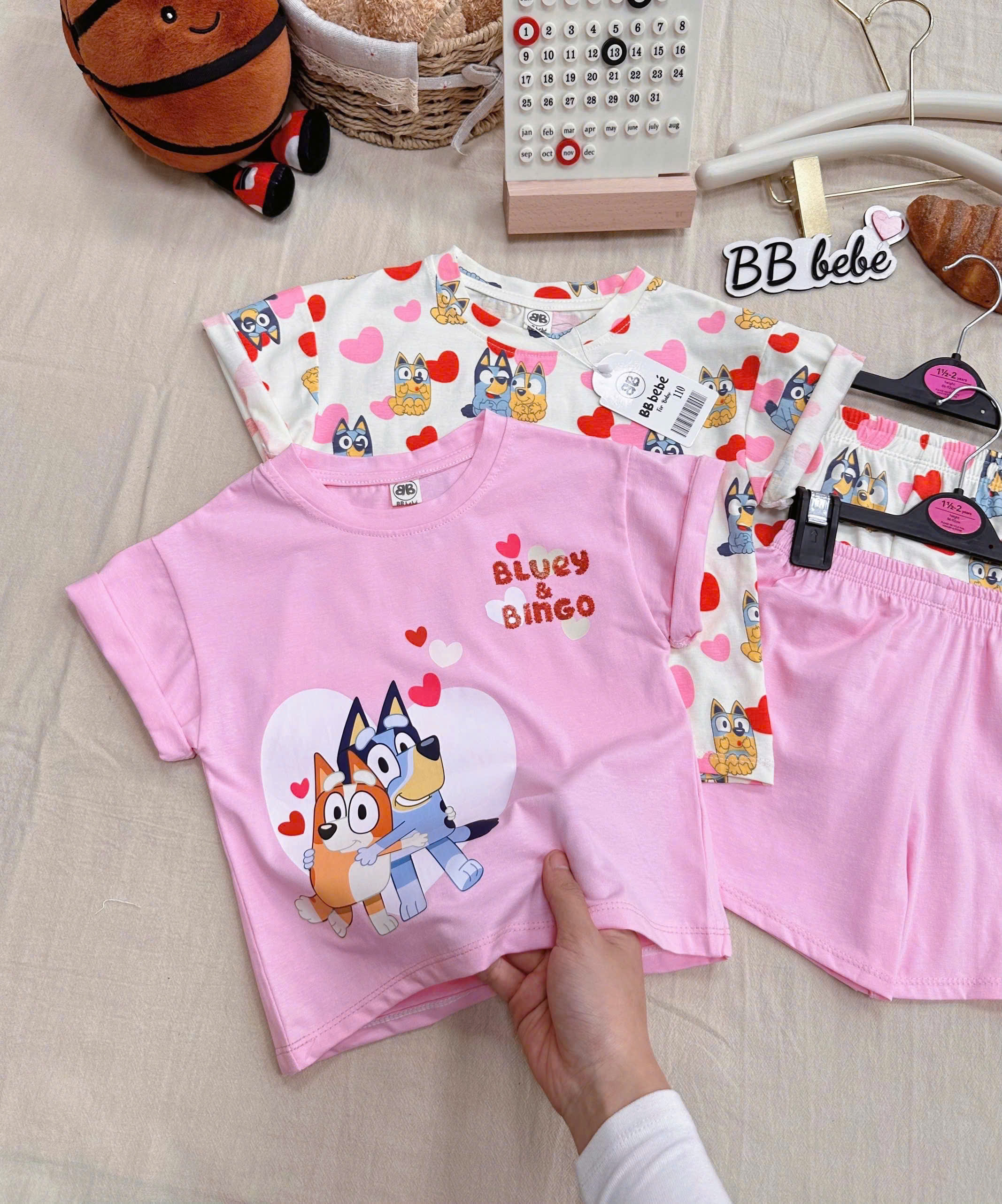 XẢ A362 - SET 2 BỘ BLUEY HỒNG TRÁI TIM