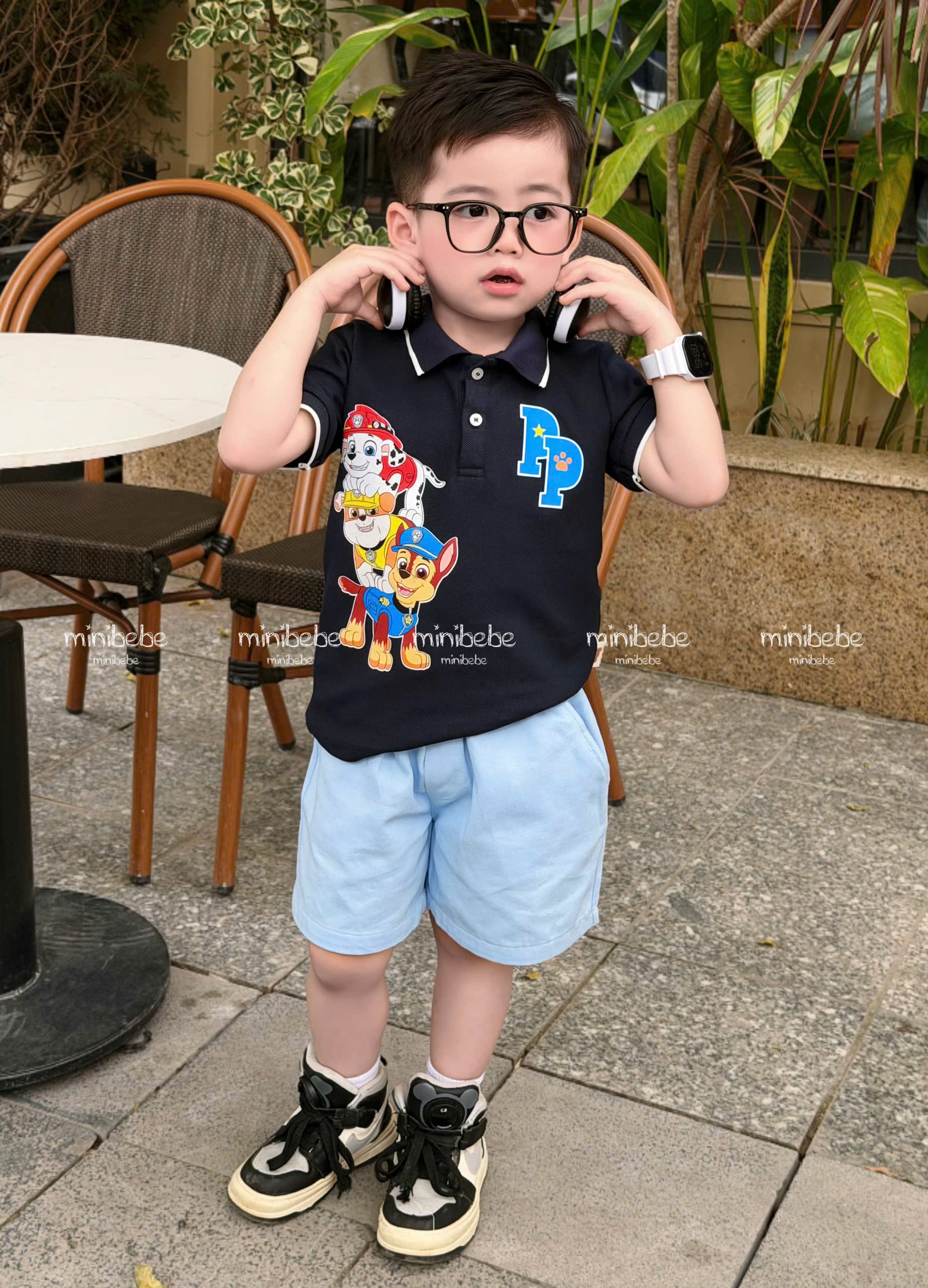 XẢ A363 - SET BỘ CHÓ CỨU ĐEN HỘ CỔ ĐỨC QUẦN XANH