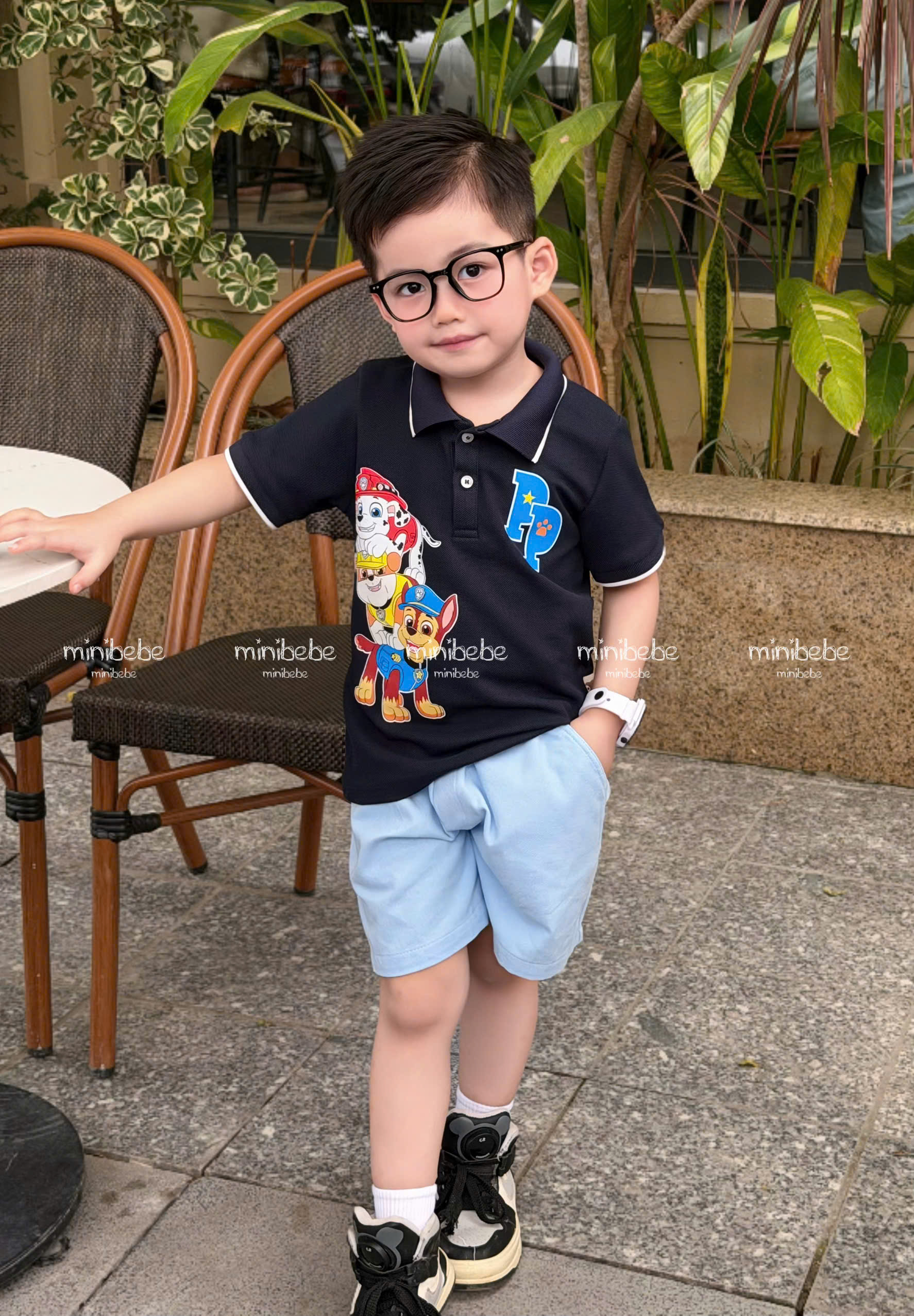 XẢ A363 - SET BỘ CHÓ CỨU ĐEN HỘ CỔ ĐỨC QUẦN XANH
