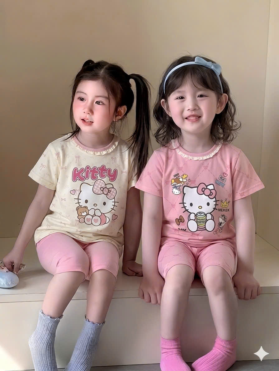 XẢ A401 - SET 2 BỘ KITTY TONE HỒNG VÀNG NHẠT