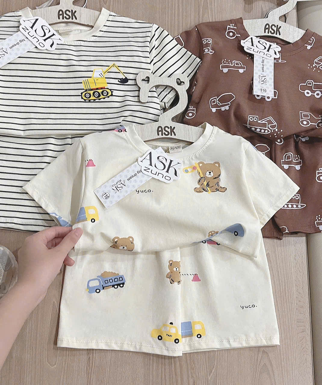 XẢ A421 - SET 3 BỘ CỘC GẤU XE Ô TÔ CẦN CẨU NÂU KEM