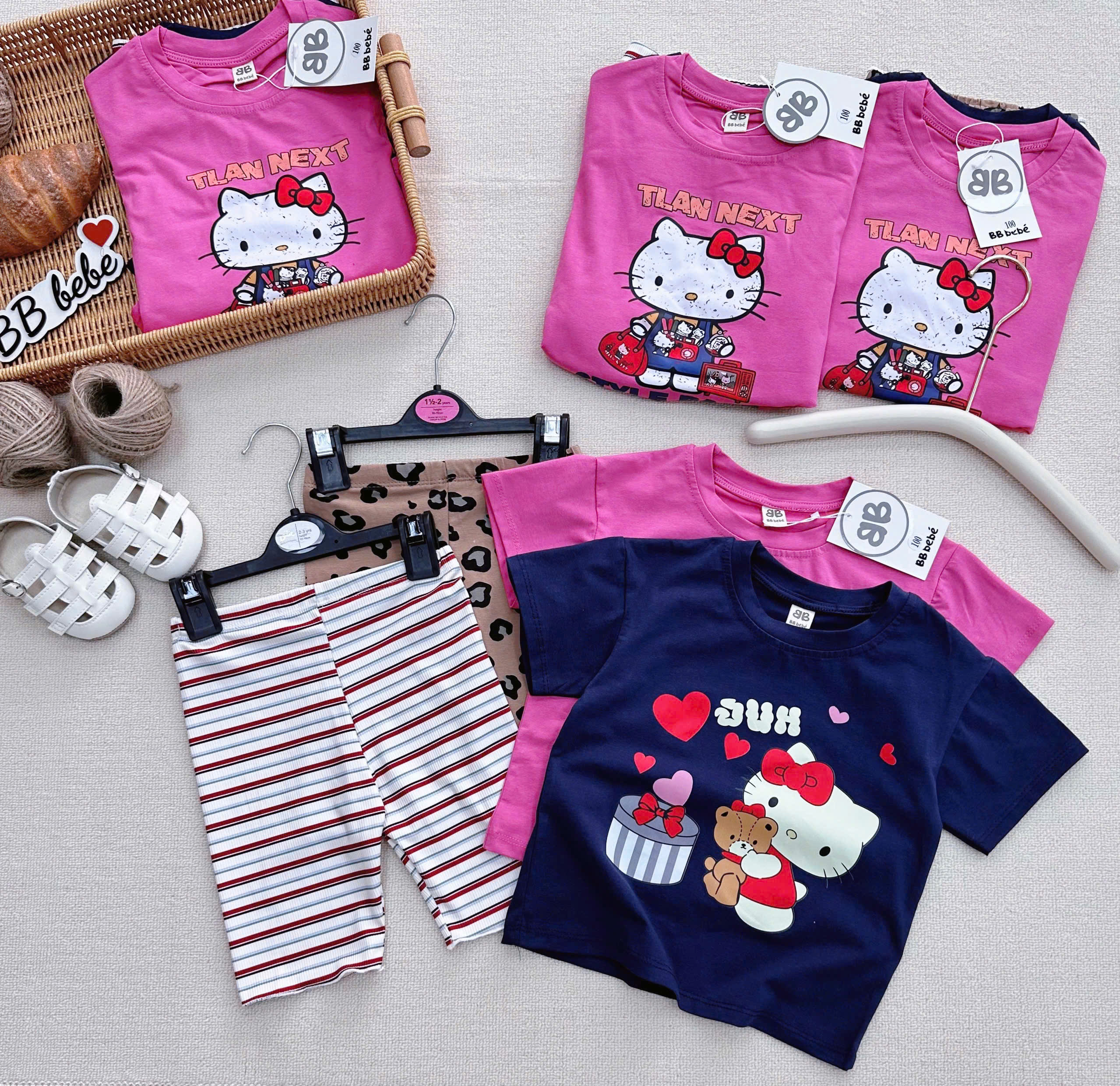 XẢ A442 - SET 2 BỘ HELLO KITTY HỒNG THAN