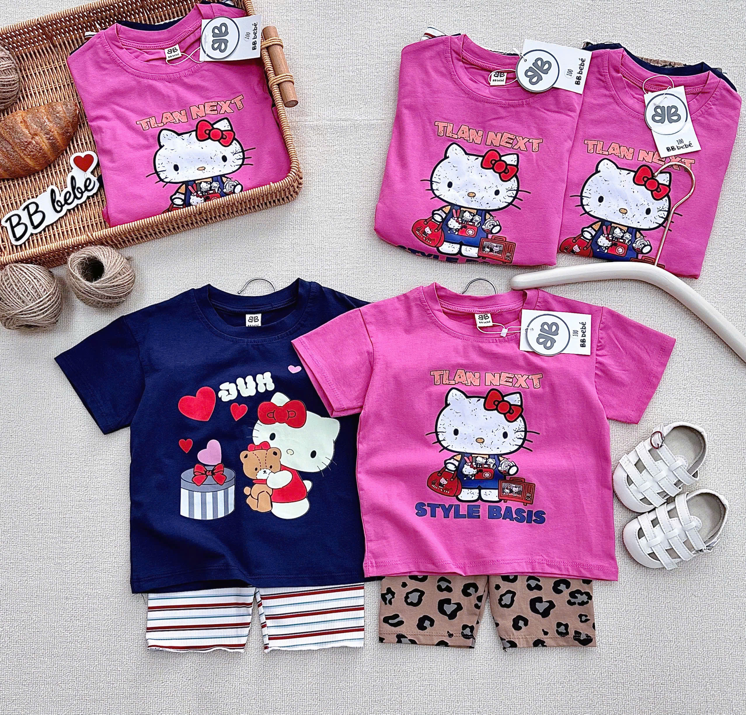 XẢ A442 - SET 2 BỘ HELLO KITTY HỒNG THAN