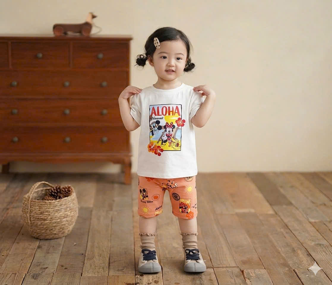 XẢ A460 - SET 2 BỘ KITTY HỒNG ALOHA MICKAY TRẮNG CAM
