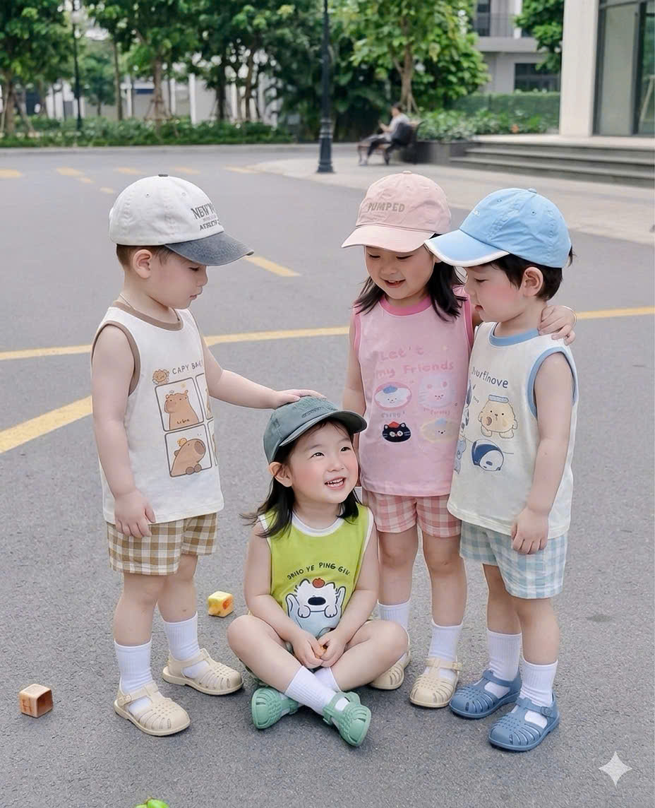 XẢ A469 - SET BỘ SÁT NÁCH HỌA TIẾT 4 MÀU QUẦN CARO KẺ