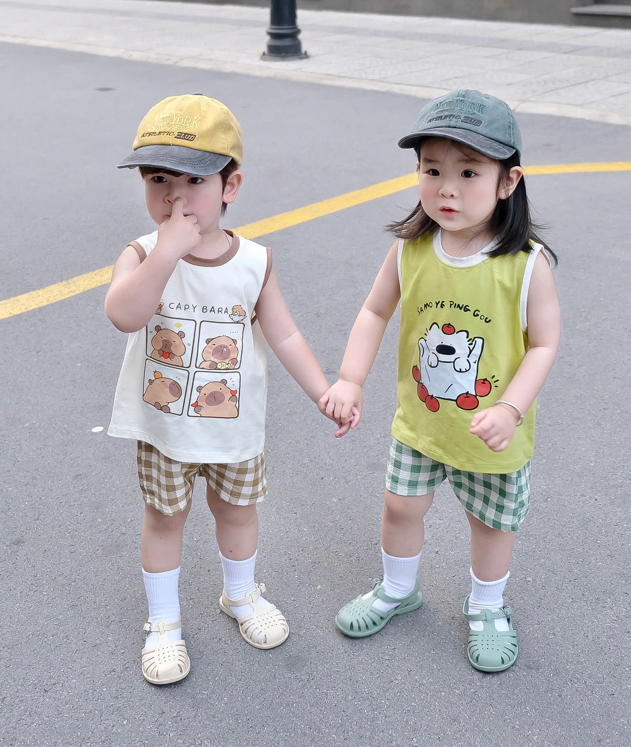 XẢ A469 - SET BỘ SÁT NÁCH HỌA TIẾT 4 MÀU QUẦN CARO KẺ