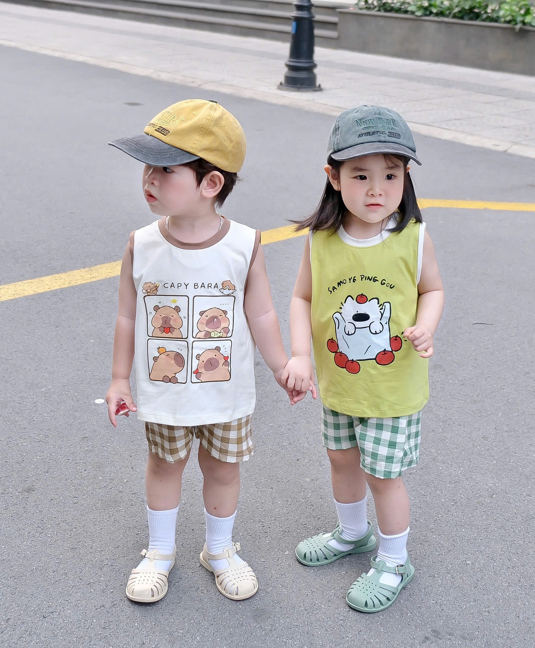 XẢ A469 - SET BỘ SÁT NÁCH HỌA TIẾT 4 MÀU QUẦN CARO KẺ