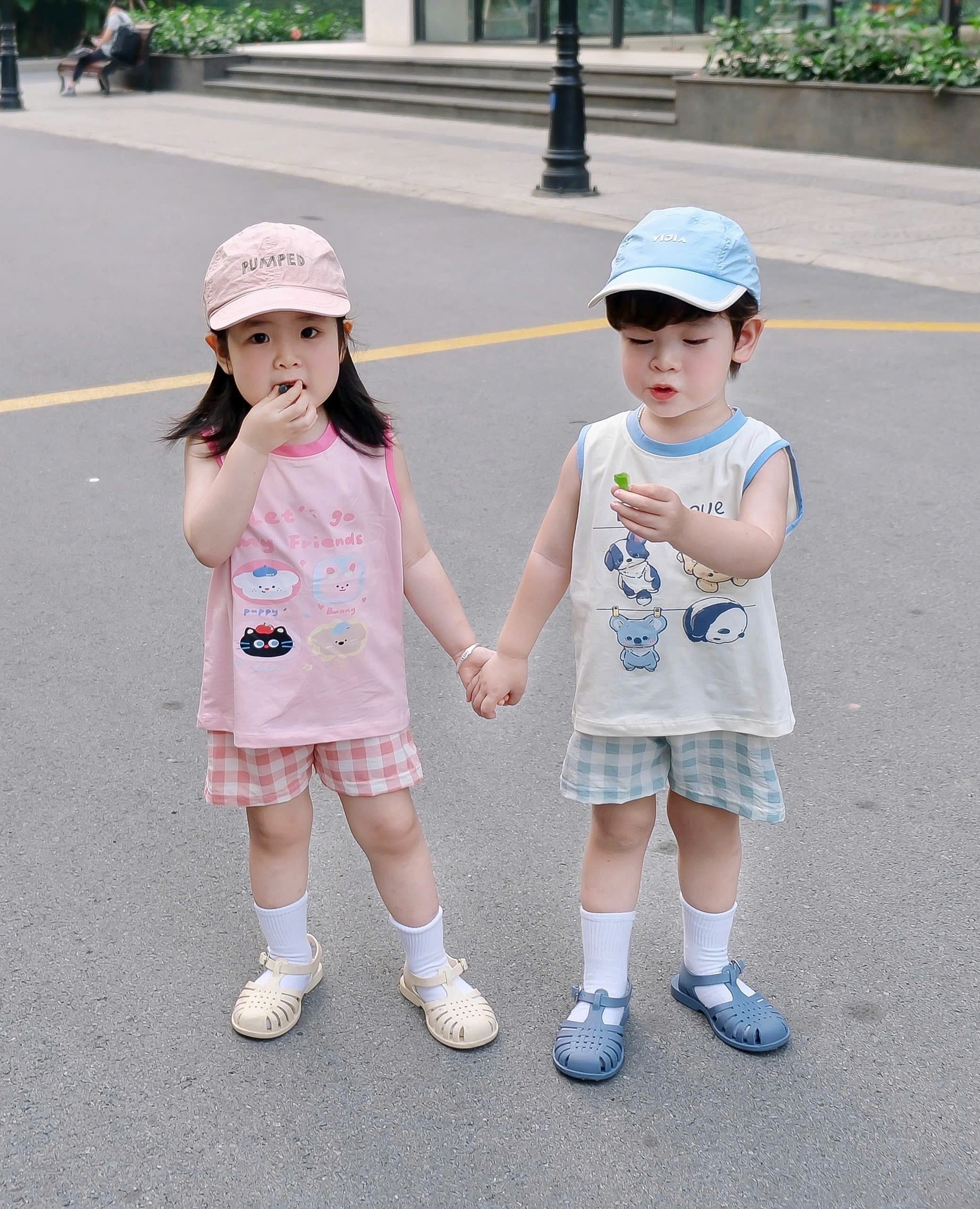 XẢ A469 - SET BỘ SÁT NÁCH HỌA TIẾT 4 MÀU QUẦN CARO KẺ