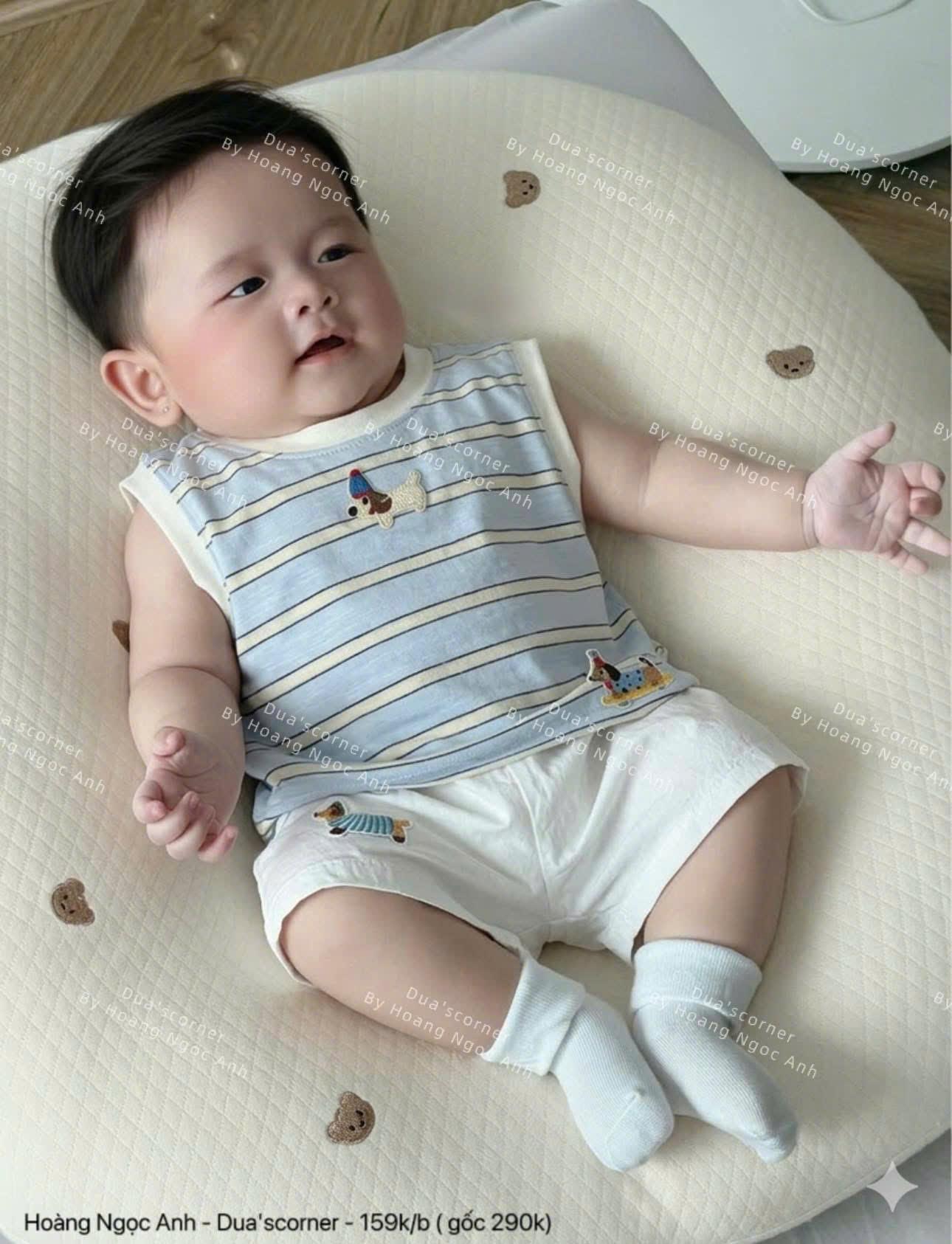 XẢ A470 - SET BỘ SÁT NÁCH XANH KẺ NGANG QUẦN SHORT