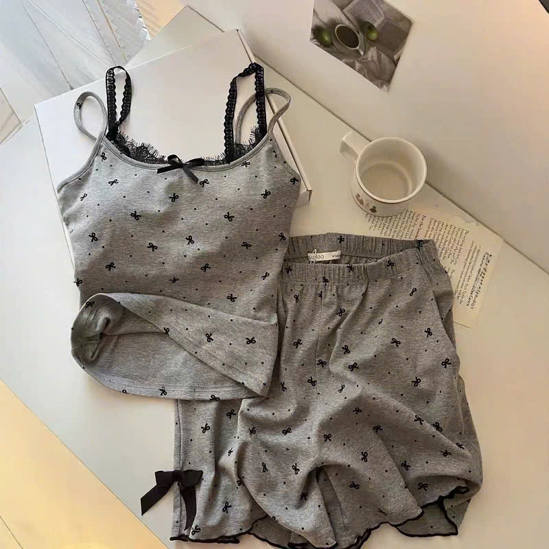 XẢ A482 - SET BỘ 2 DÂY XÁM NƠ ĐEN NHÍ