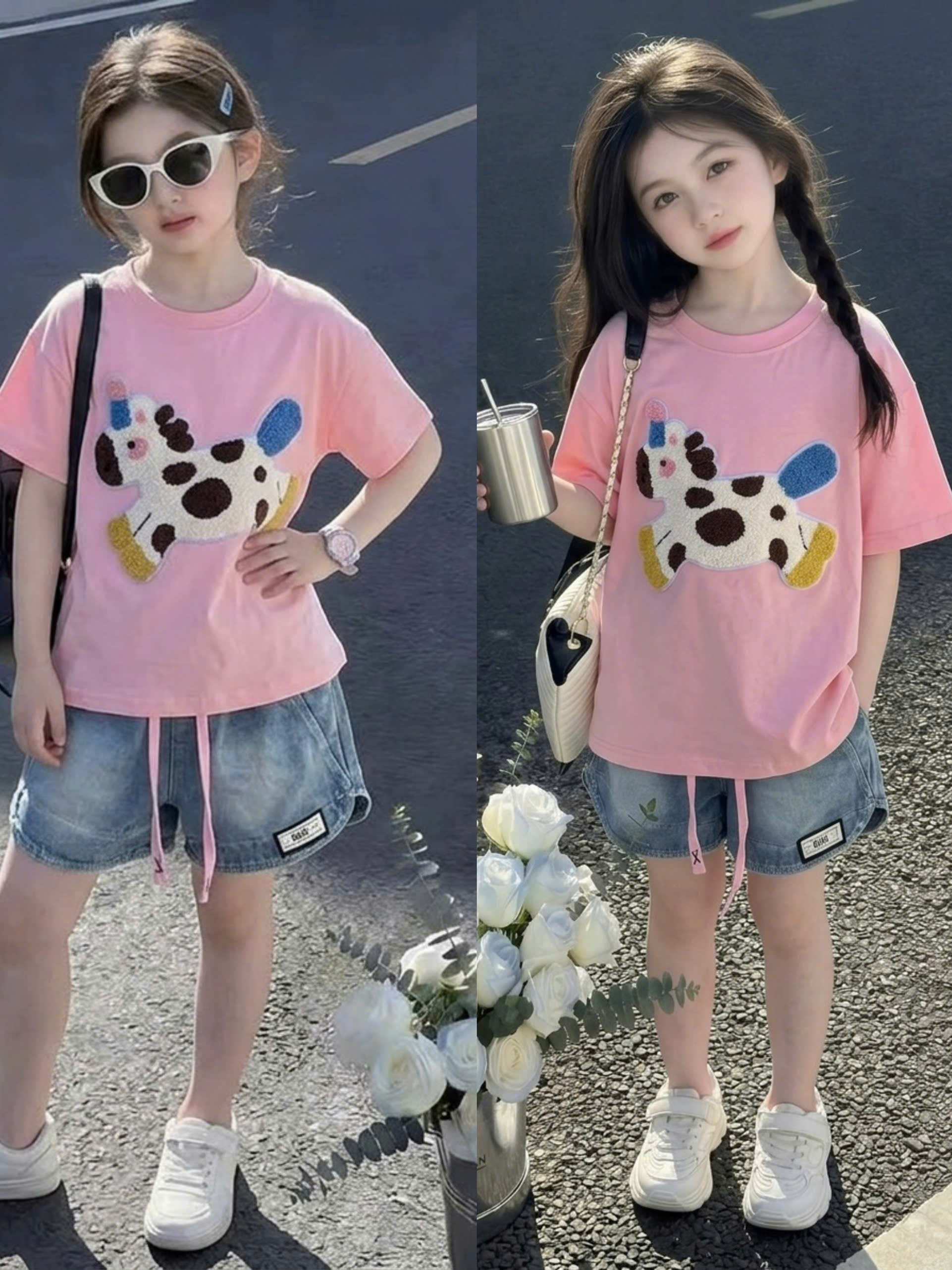 XẢ A483 - SET BỘ NGỰA XÙ QUẦN SHORT BÒ