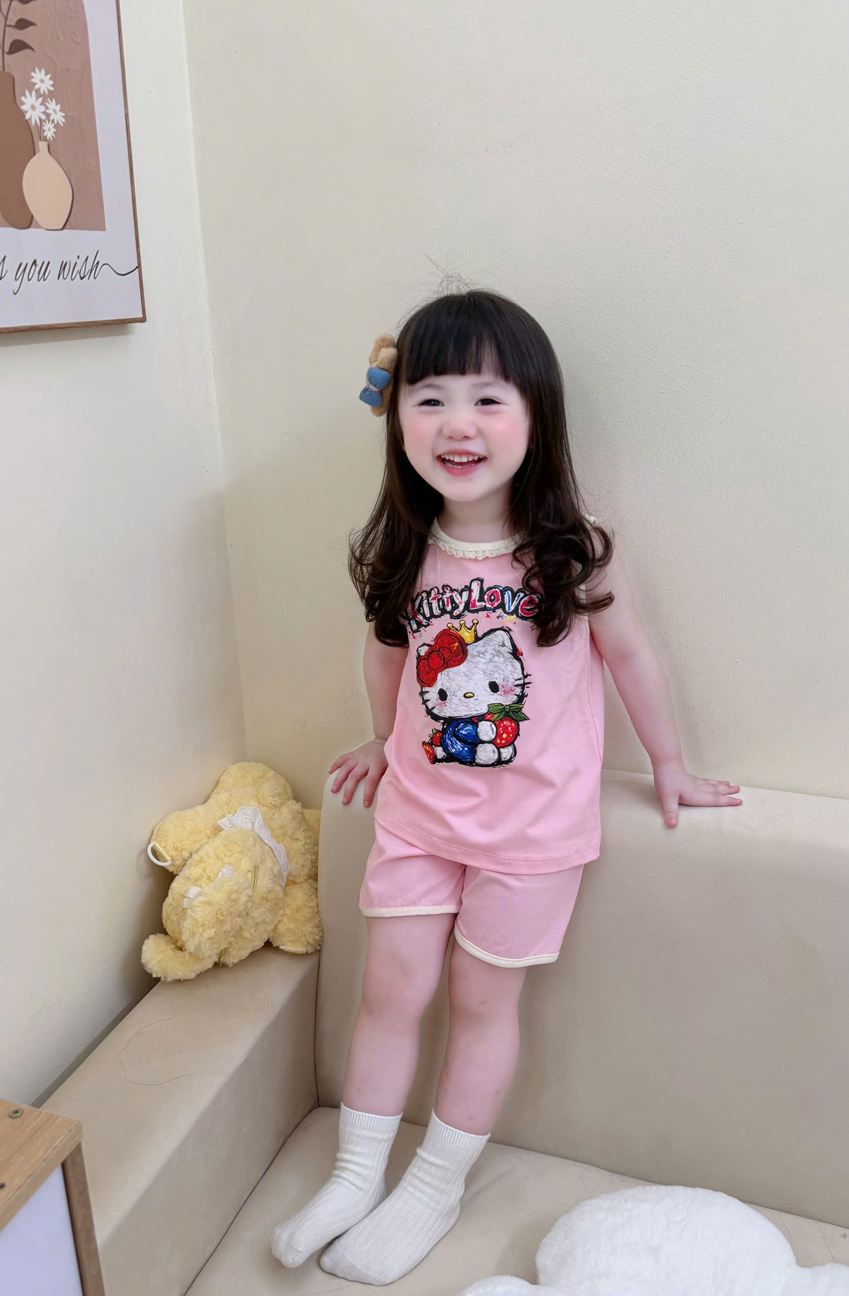 XẢ A491 - SET 2 BỘ THỎ KITTY KEM HỒNG