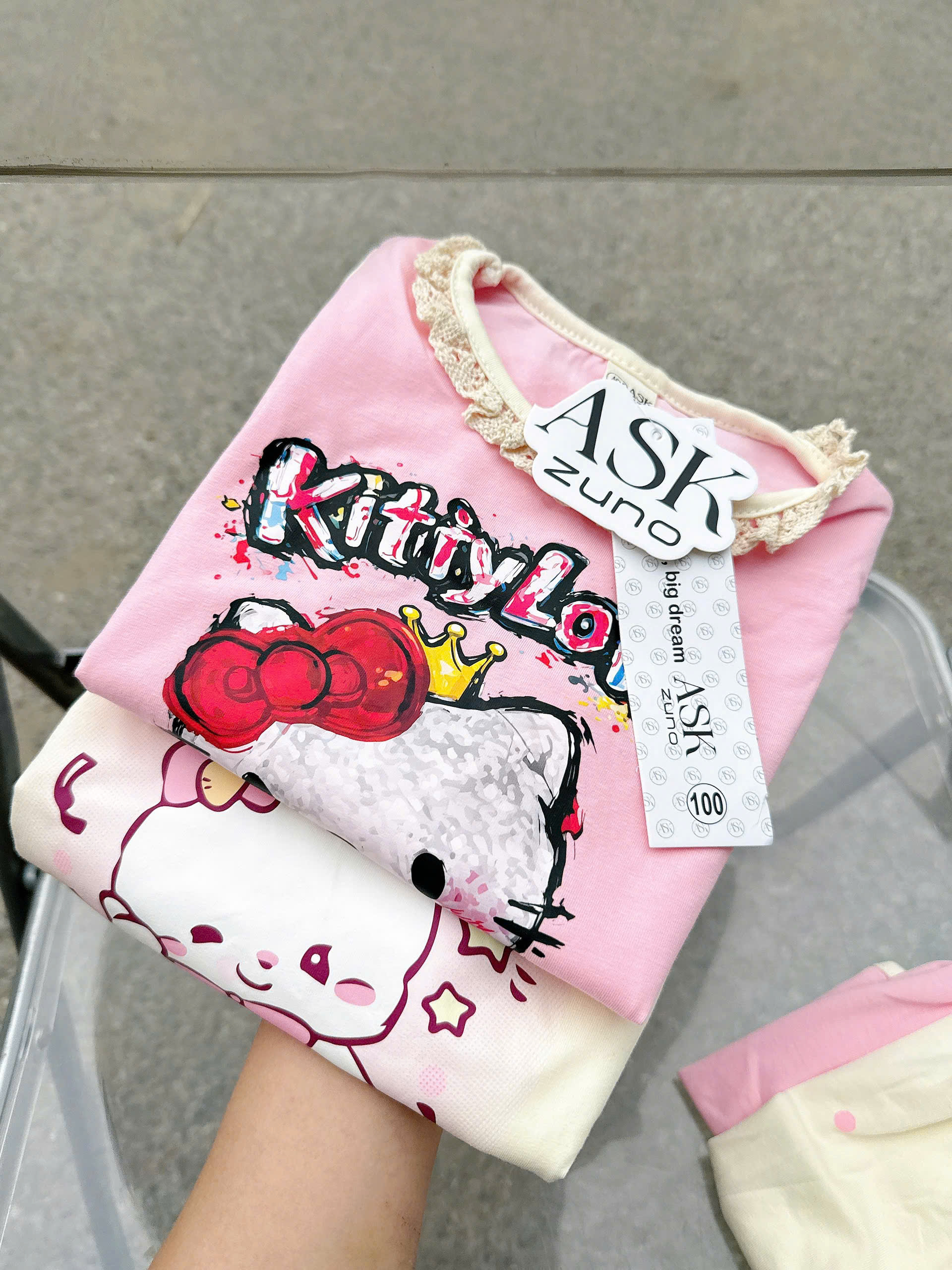 XẢ A491 - SET 2 BỘ THỎ KITTY KEM HỒNG
