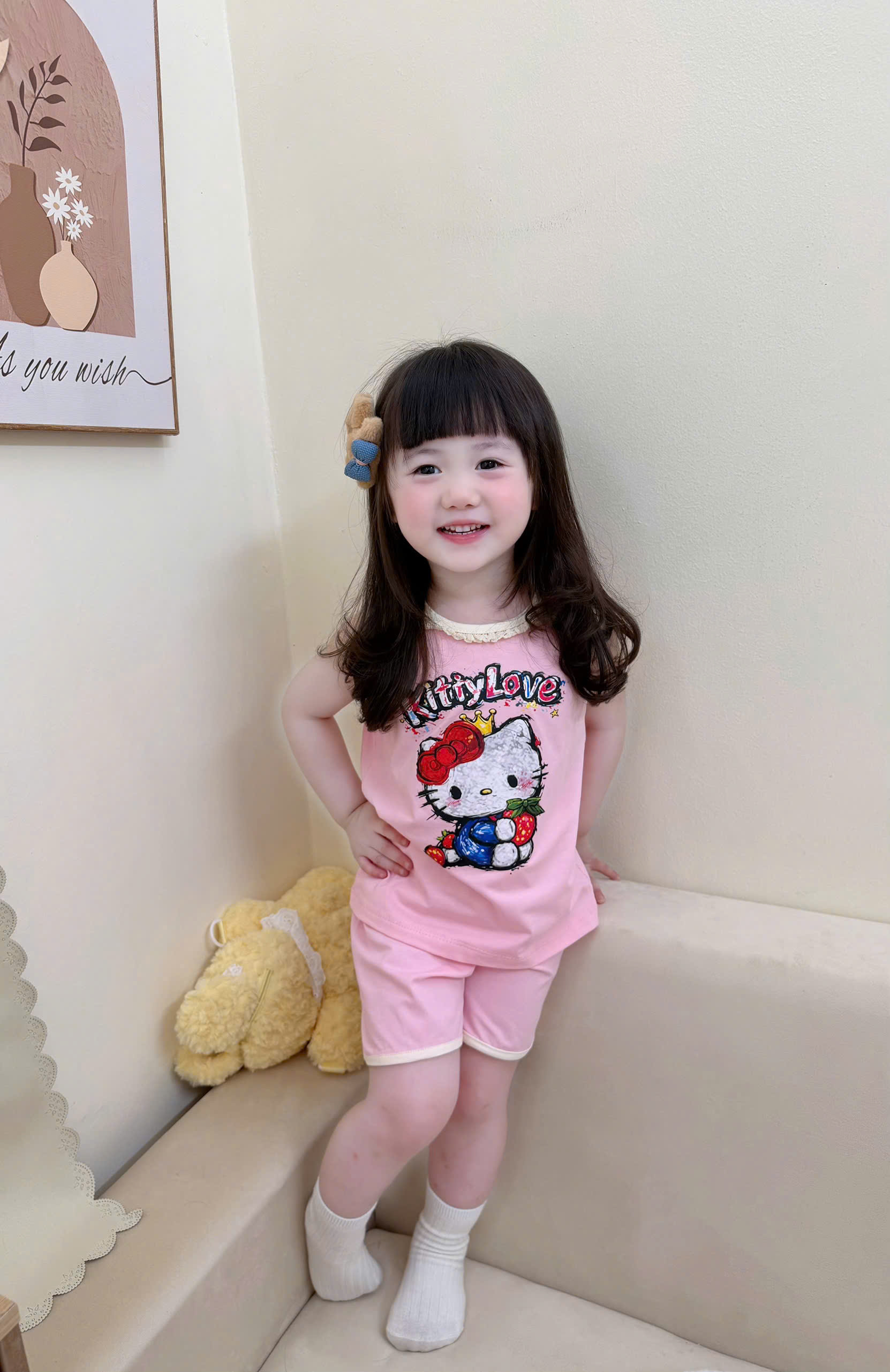 XẢ A491 - SET 2 BỘ THỎ KITTY KEM HỒNG